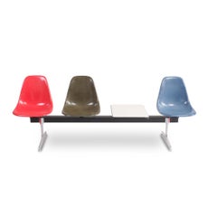 Charles and Ray Eames Vintage Fiberglas Bench with Side Table 1970s