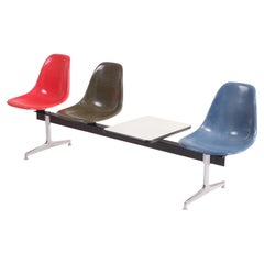 Charles and Ray Eames Vintage Fiberglas Bench with Side Table 1970s