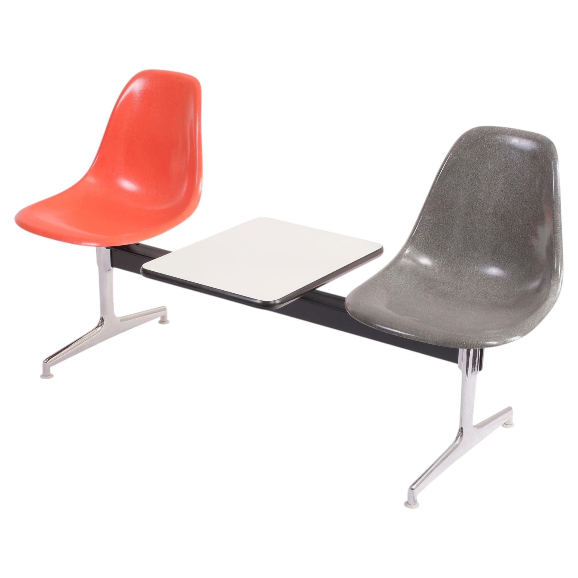 Charles and Ray Eames Vintage Fiberglas Bench with Side Table 1970s For ...
