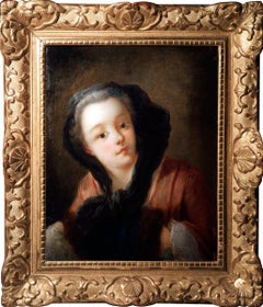 Jeune Femme Au Manchon Charles-André Van Loo 1705/1765 (entourage)