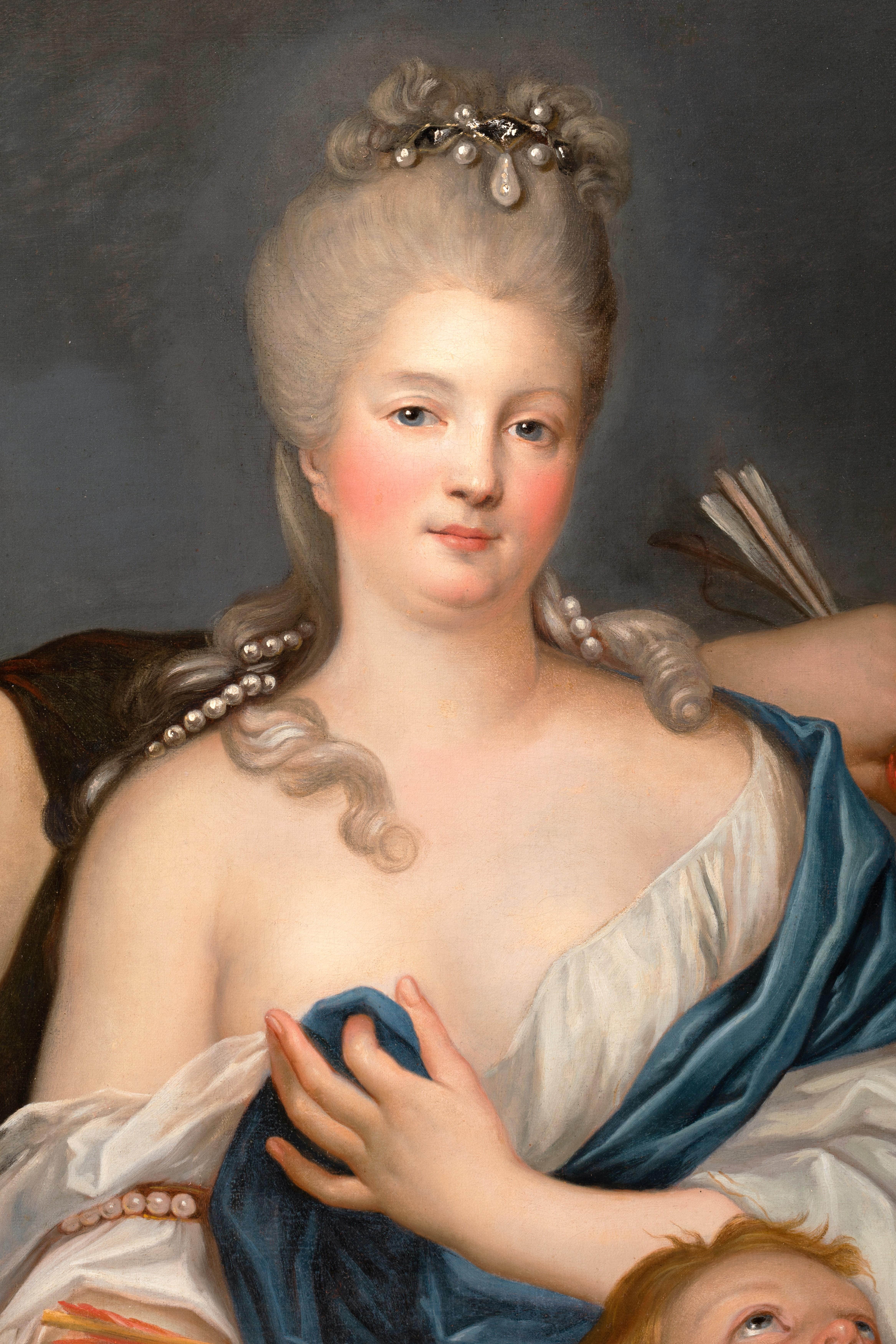 Mid-18th century French school Portrait of a lady as Venus disarming Cupid 3