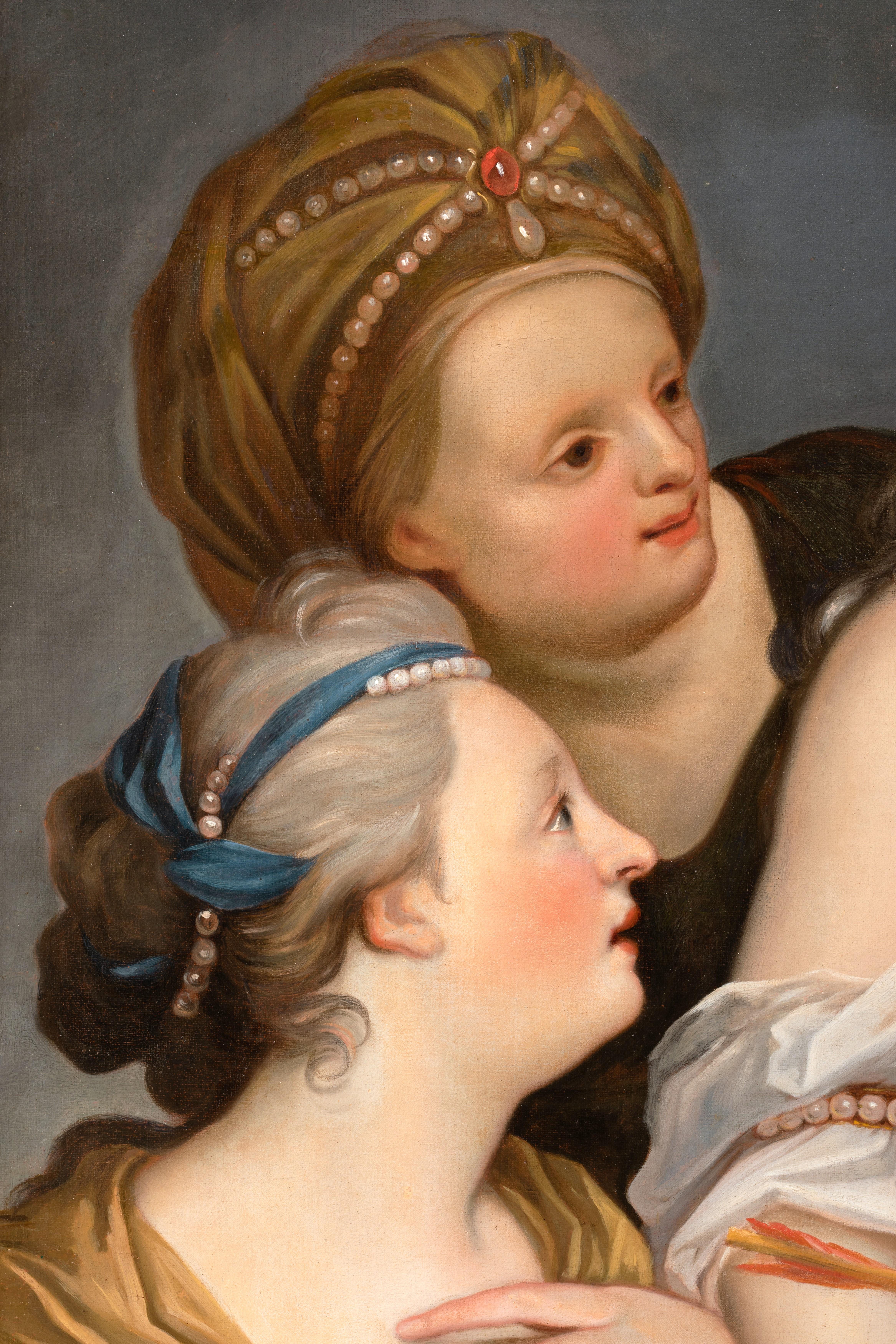 Mid-18th century French school Portrait of a lady as Venus disarming Cupid 4