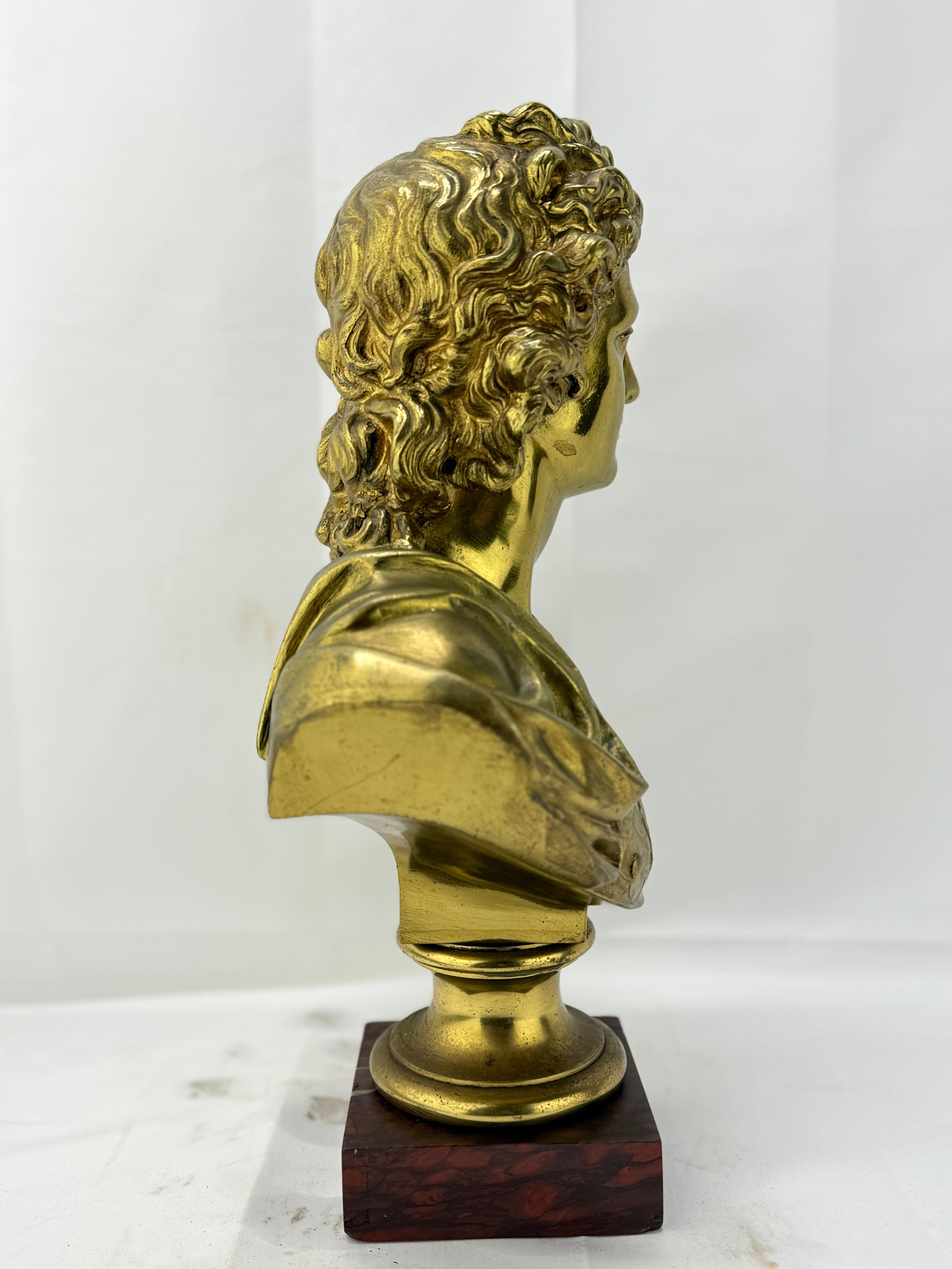 Charles Anfrie (francese, 1833-1905), Busto in bronzo dorato di Apollo del Grand Tour In condizioni buone a Atlanta, GA