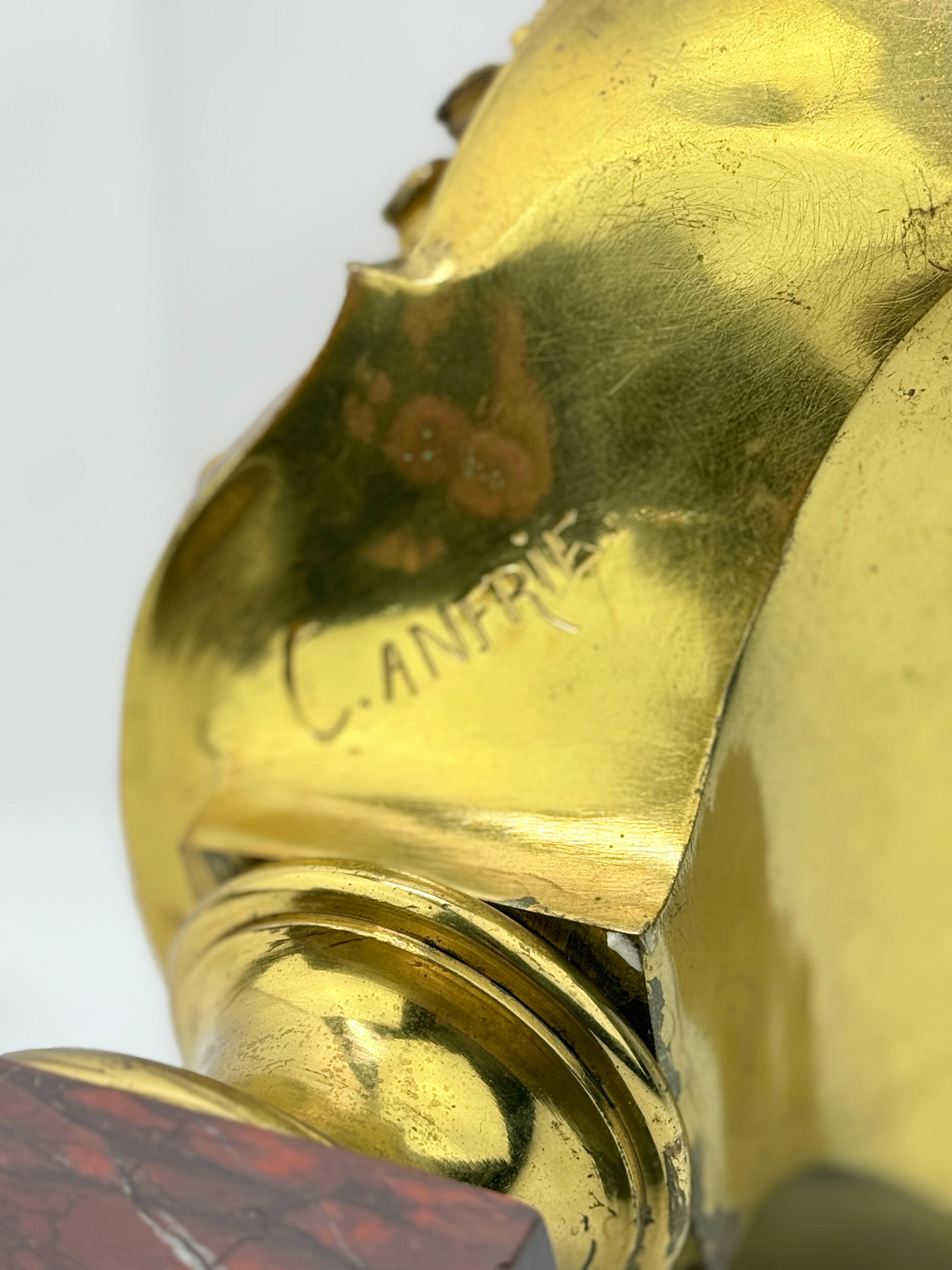 XIX secolo Charles Anfrie (francese, 1833-1905), Busto in bronzo dorato di Apollo del Grand Tour