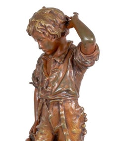 Charles Anfrie "Un Accident" Patinierte Bronze