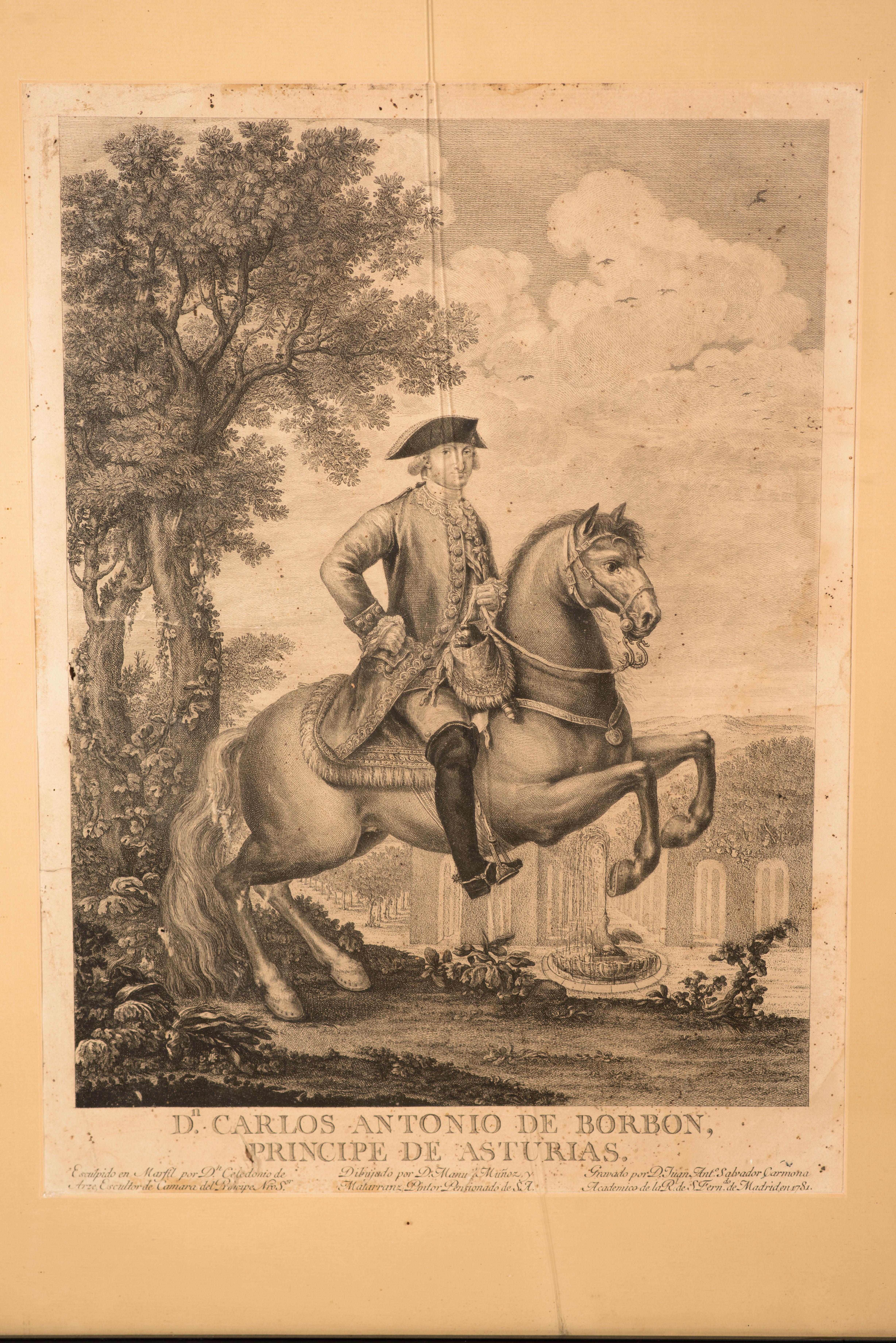 Espagnol Charles Antoine de Bourbon. Tirage encadré. Salvador Carmona, Juan Antonio. Espagne en vente
