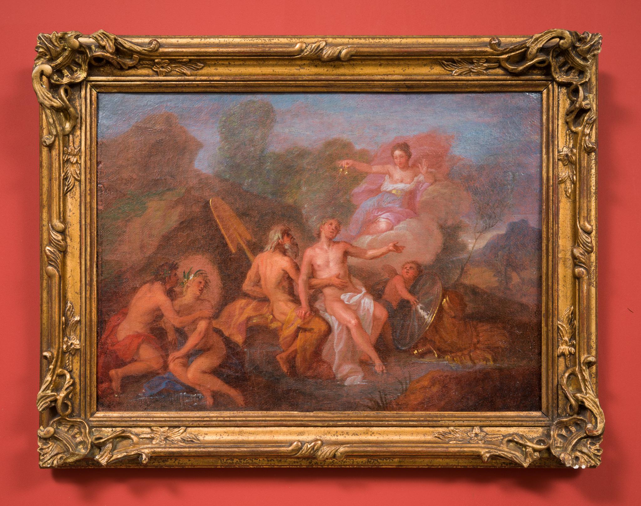 Eine mythologische Szene, frühe 1700er Jahre, Öl auf Leinwand – Painting von Charles Antoine Coypel