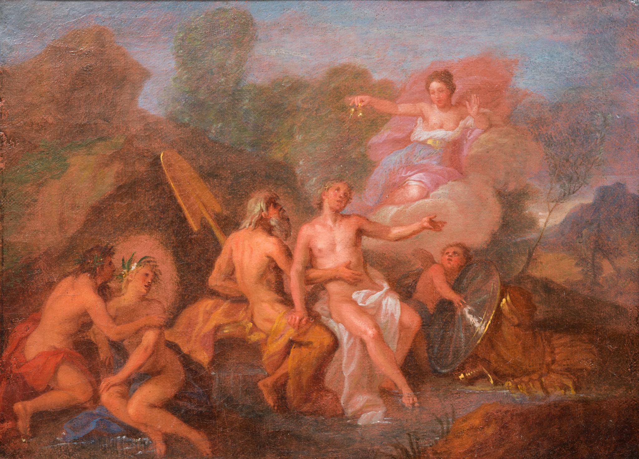 Eine mythologische Szene, frühe 1700er Jahre, Öl auf Leinwand (Französische Schule), Painting, von Charles Antoine Coypel