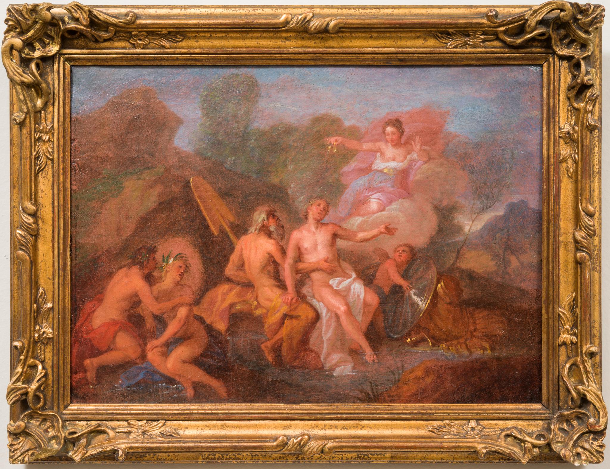 Charles Antoine Coypel Landscape Painting – Eine mythologische Szene, frühe 1700er Jahre, Öl auf Leinwand