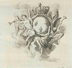 Composition with Angels - Etching by Charles-Antoine Jombert - 1755