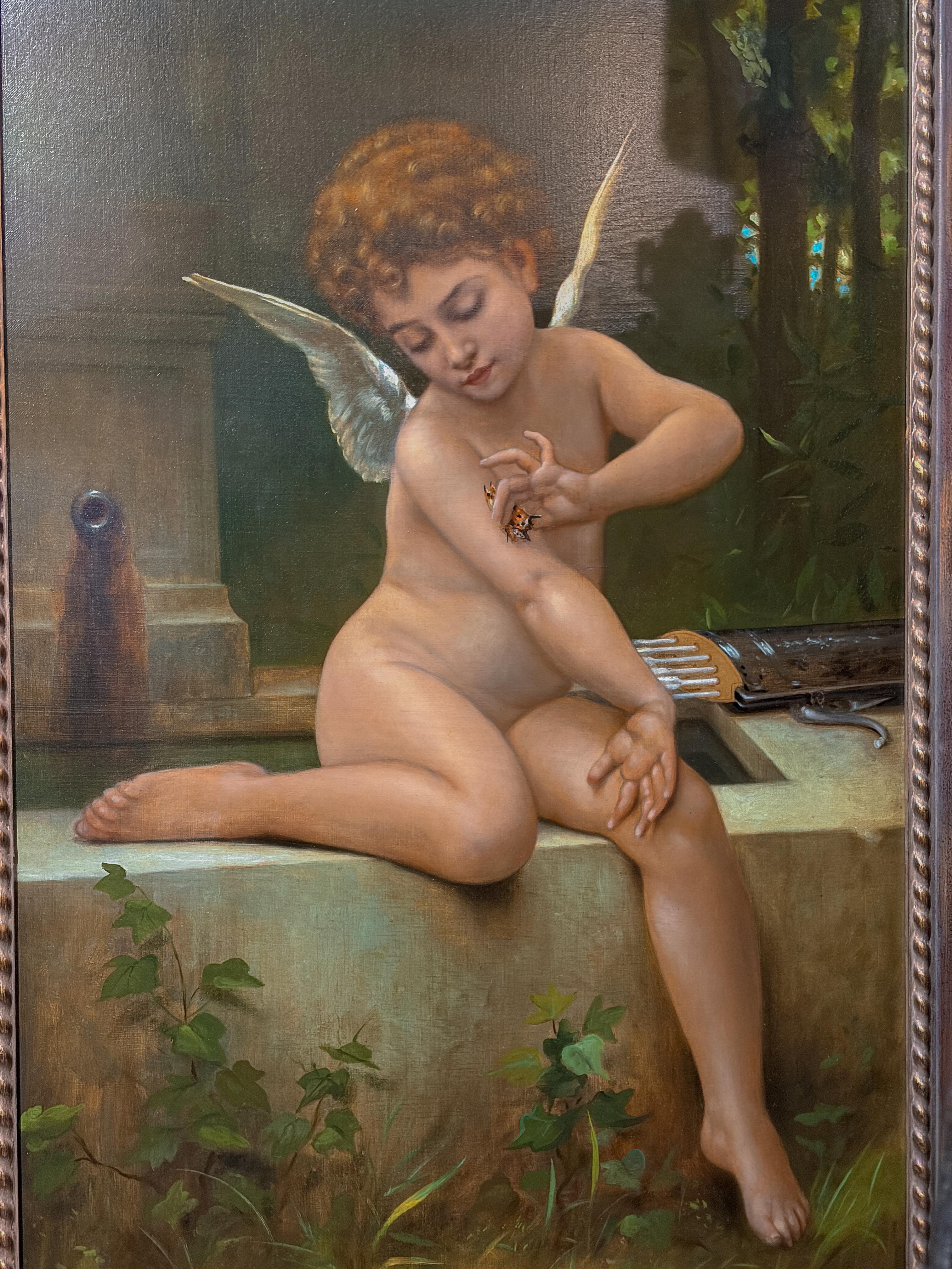 Cupid and Psyche By Charles Armor Oil Painting on Canvas For Sale 4