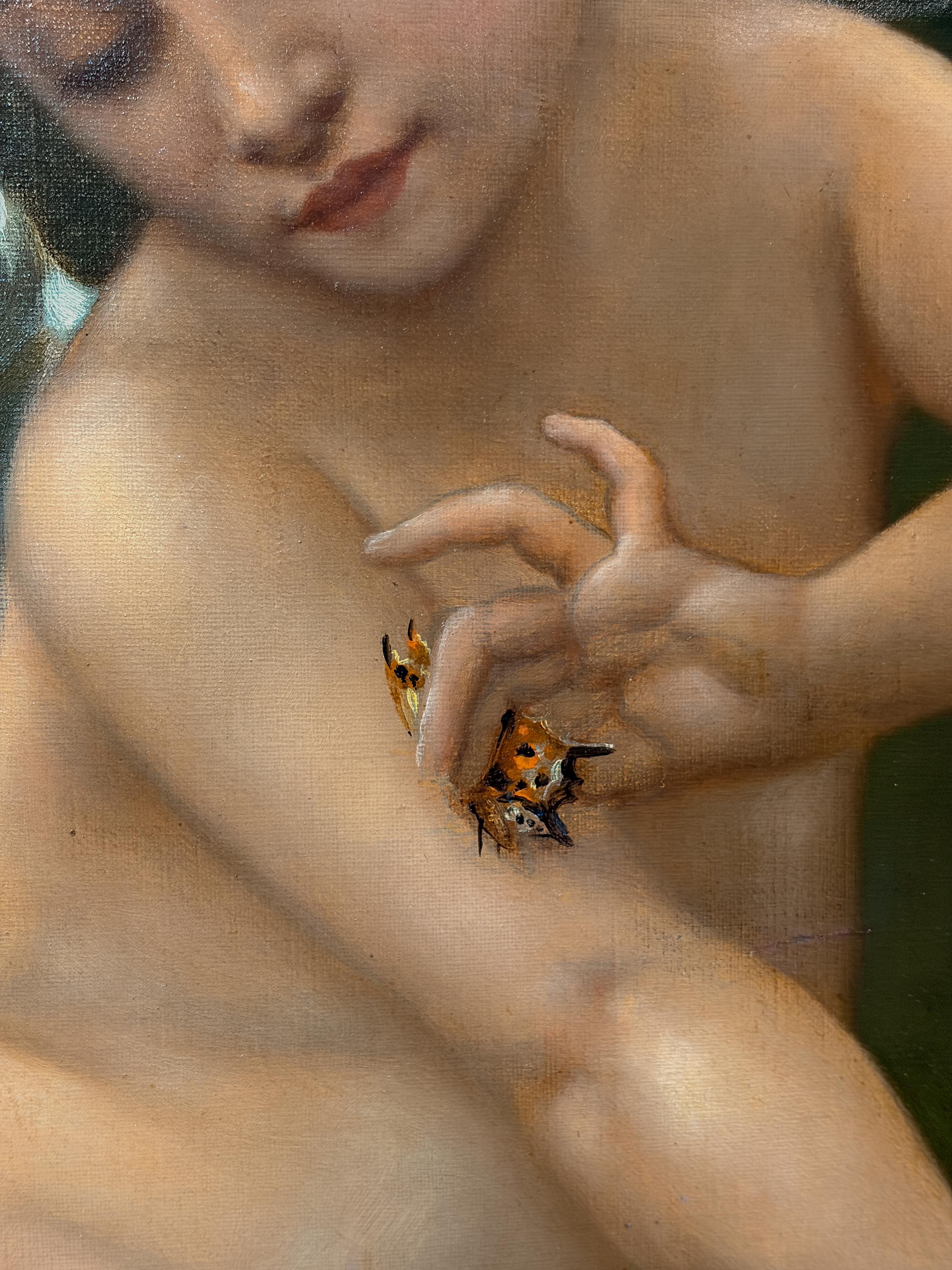 Cupid and Psyche By Charles Armor Oil Painting on Canvas For Sale 5