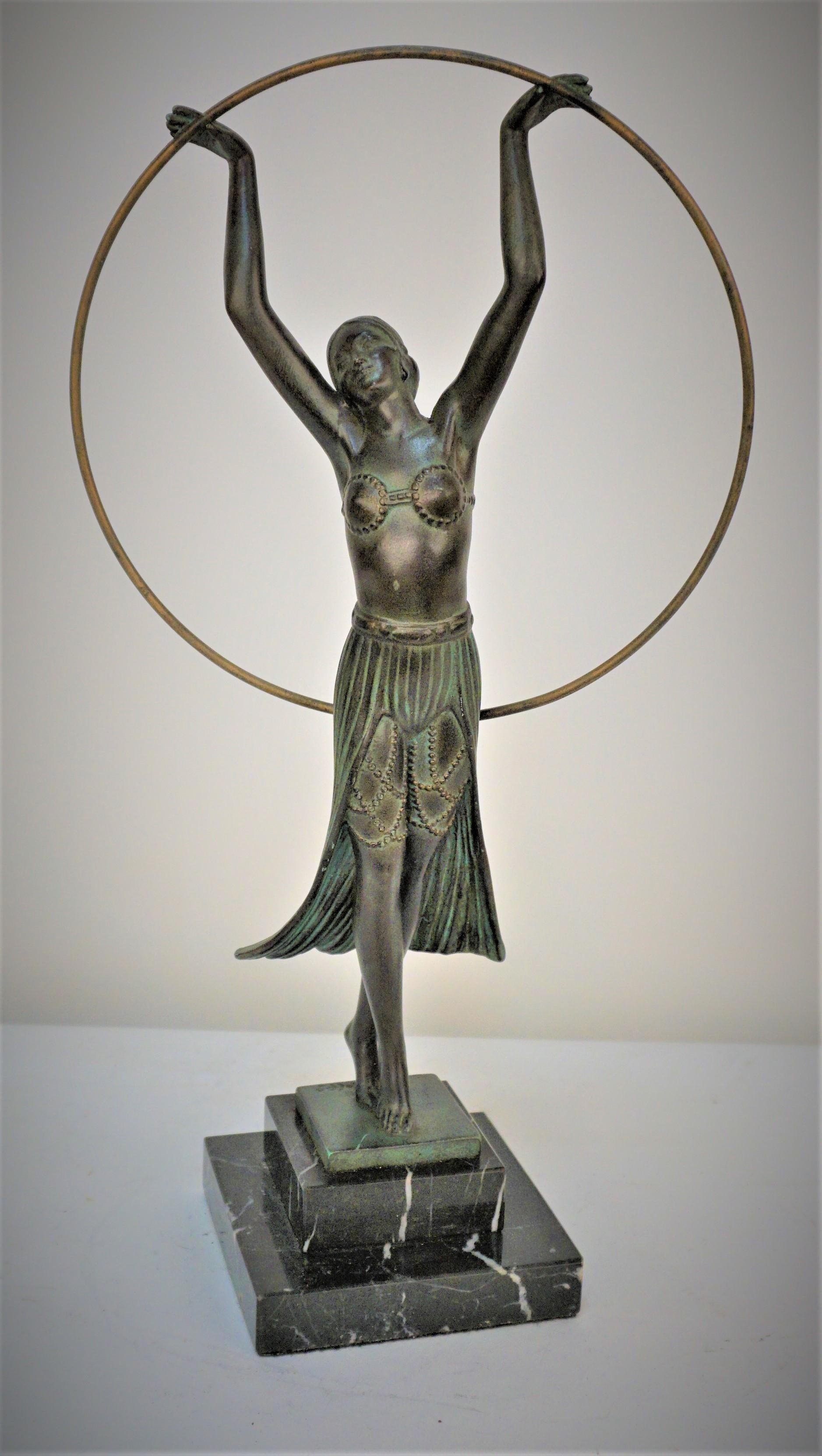Charles Art Deco Sculpture Hoop Dancer  en vente 4