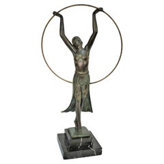 Antique Charles Art Deco Sculpture Hoop Dancer 