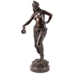 Sculpture en bronze d'un Odalisque du baron Charles Arthur Bourgeois