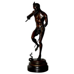 Charles Arthur "Bourgeois Snake Charmer" Bronze Sculpture