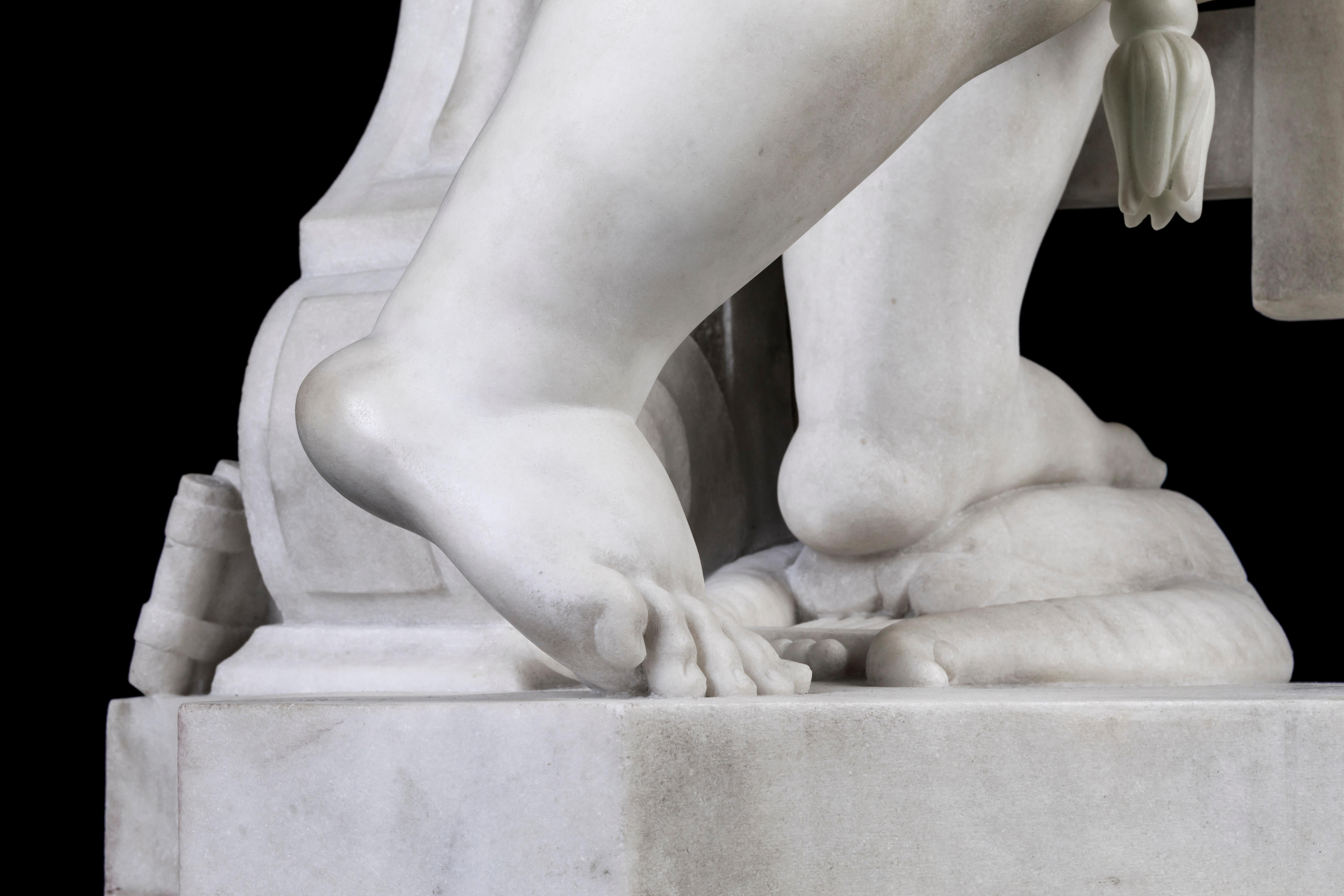 The Artist - Romantic Sculpture by Charles-Auguste Fraikin