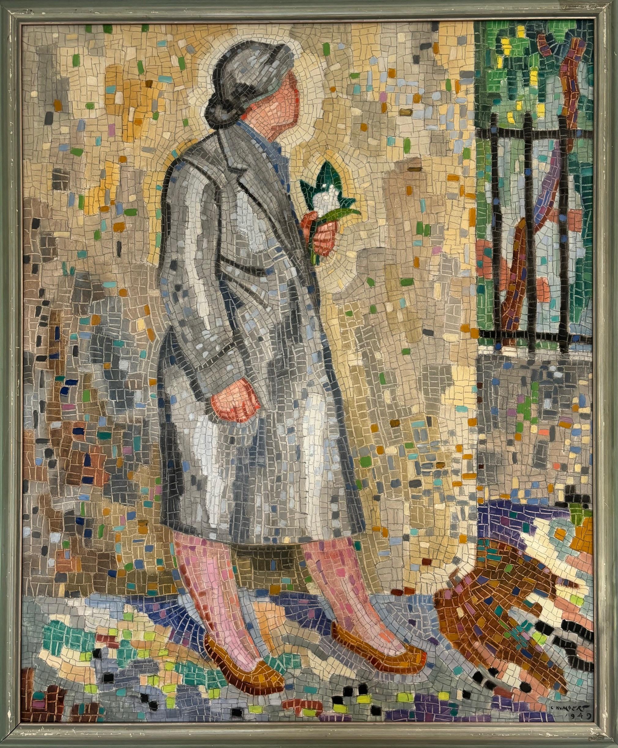 Mosaïc style by Charles Auguste Humbert - Oil on canvas 80x100 cm For Sale 1