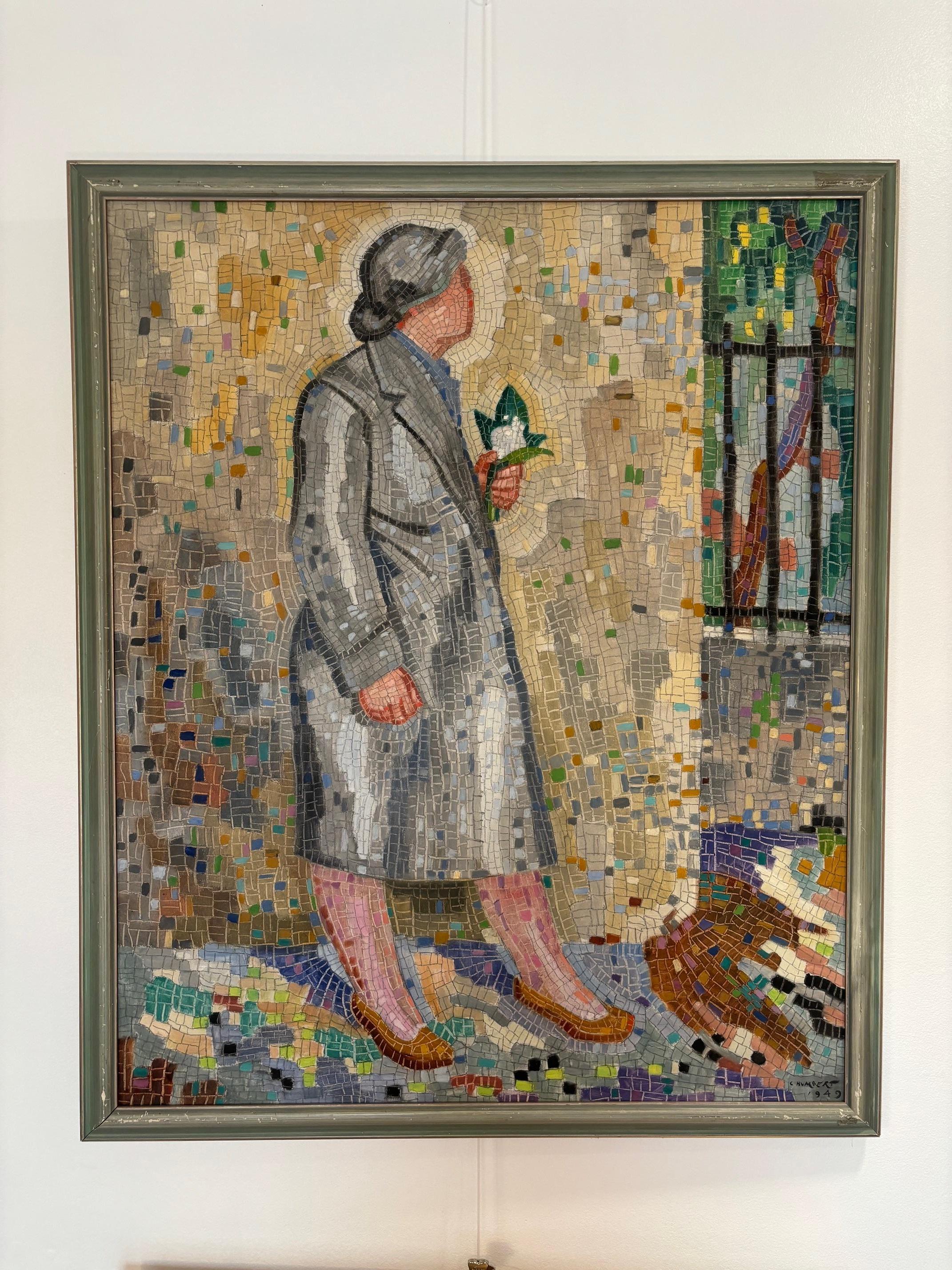 Mosaïc style by Charles Auguste Humbert - Oil on canvas 80x100 cm For Sale 2