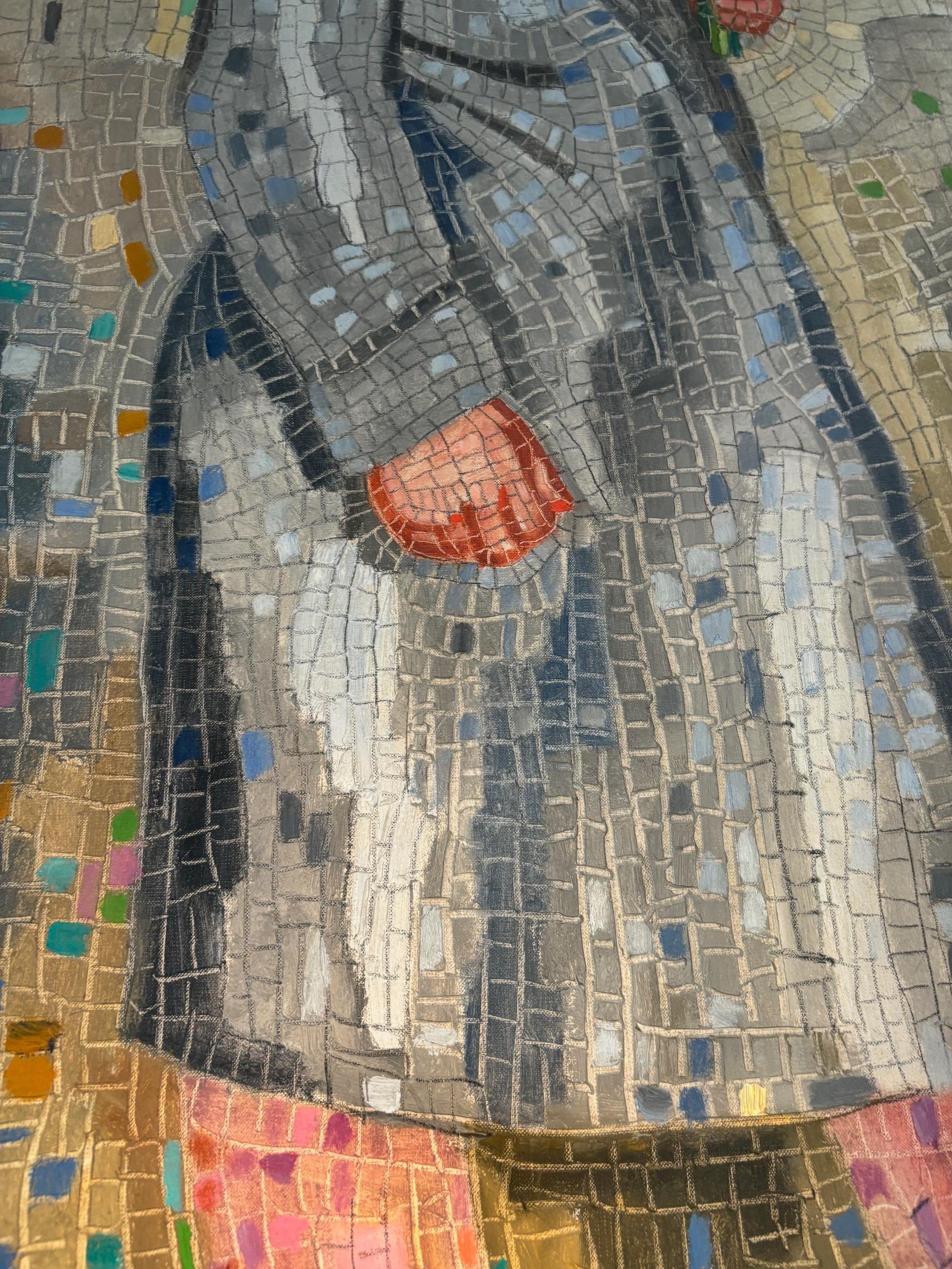 Mosaïc style by Charles Auguste Humbert - Oil on canvas 80x100 cm For Sale 7