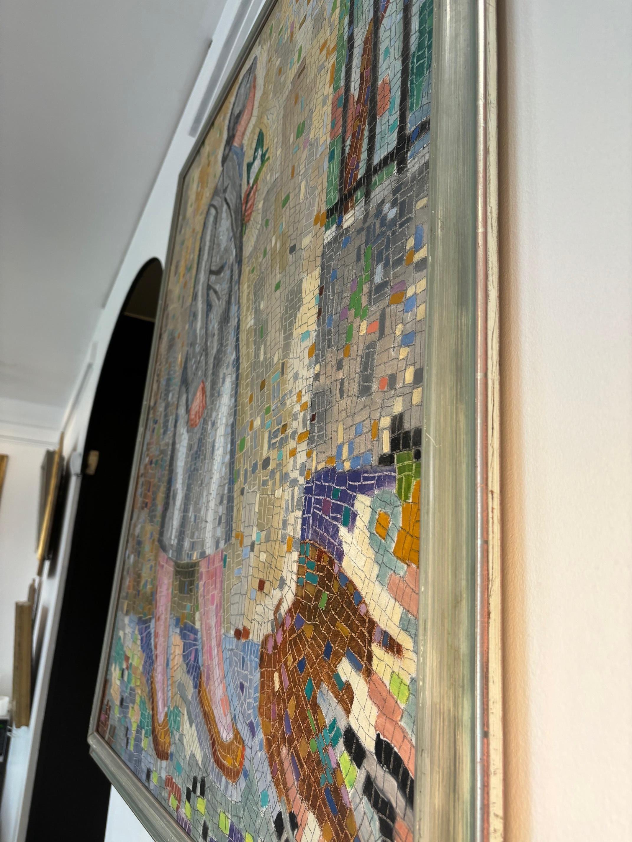 Mosaïc style by Charles Auguste Humbert - Oil on canvas 80x100 cm For Sale 8