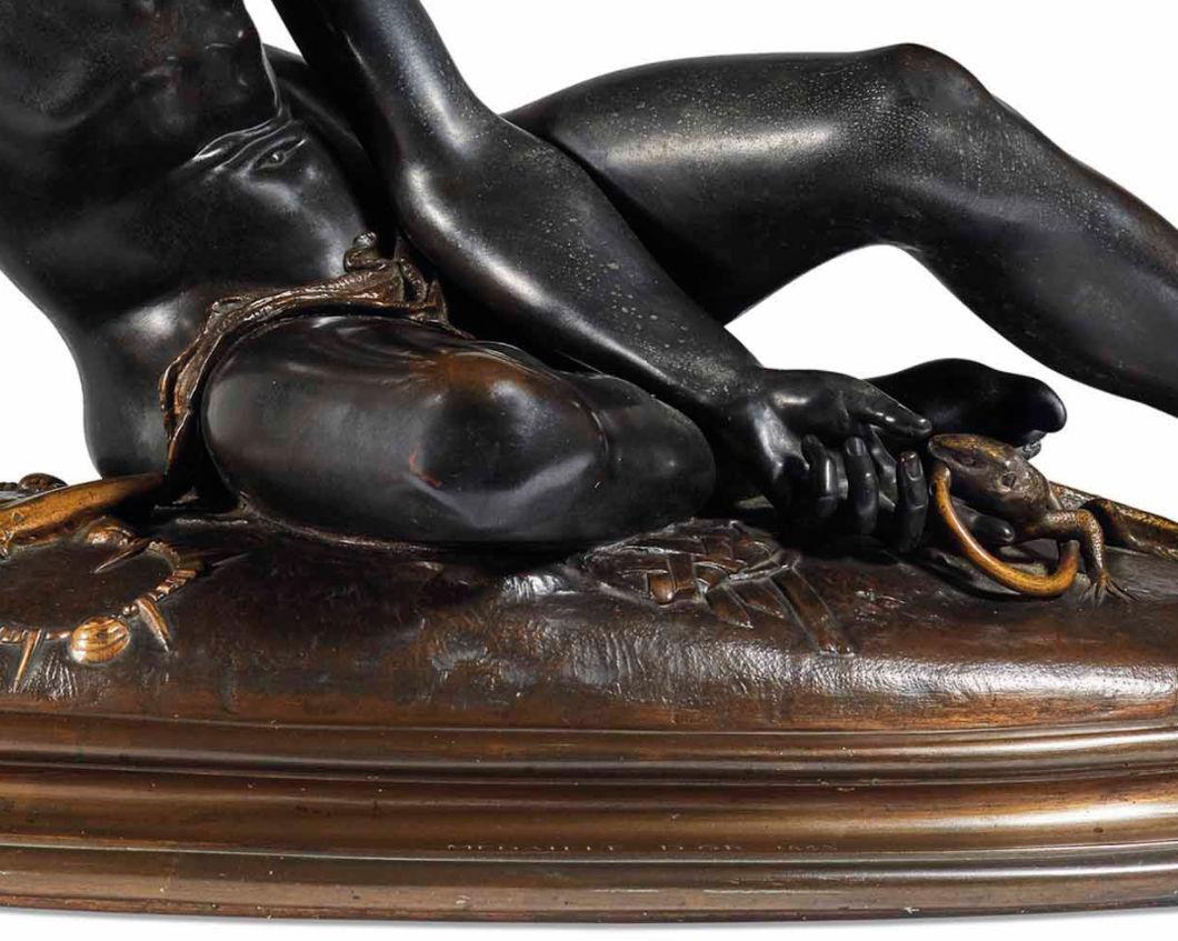 19th Century Charles Auguste Lebourg Orientalist Bronze Sculpture For Sale