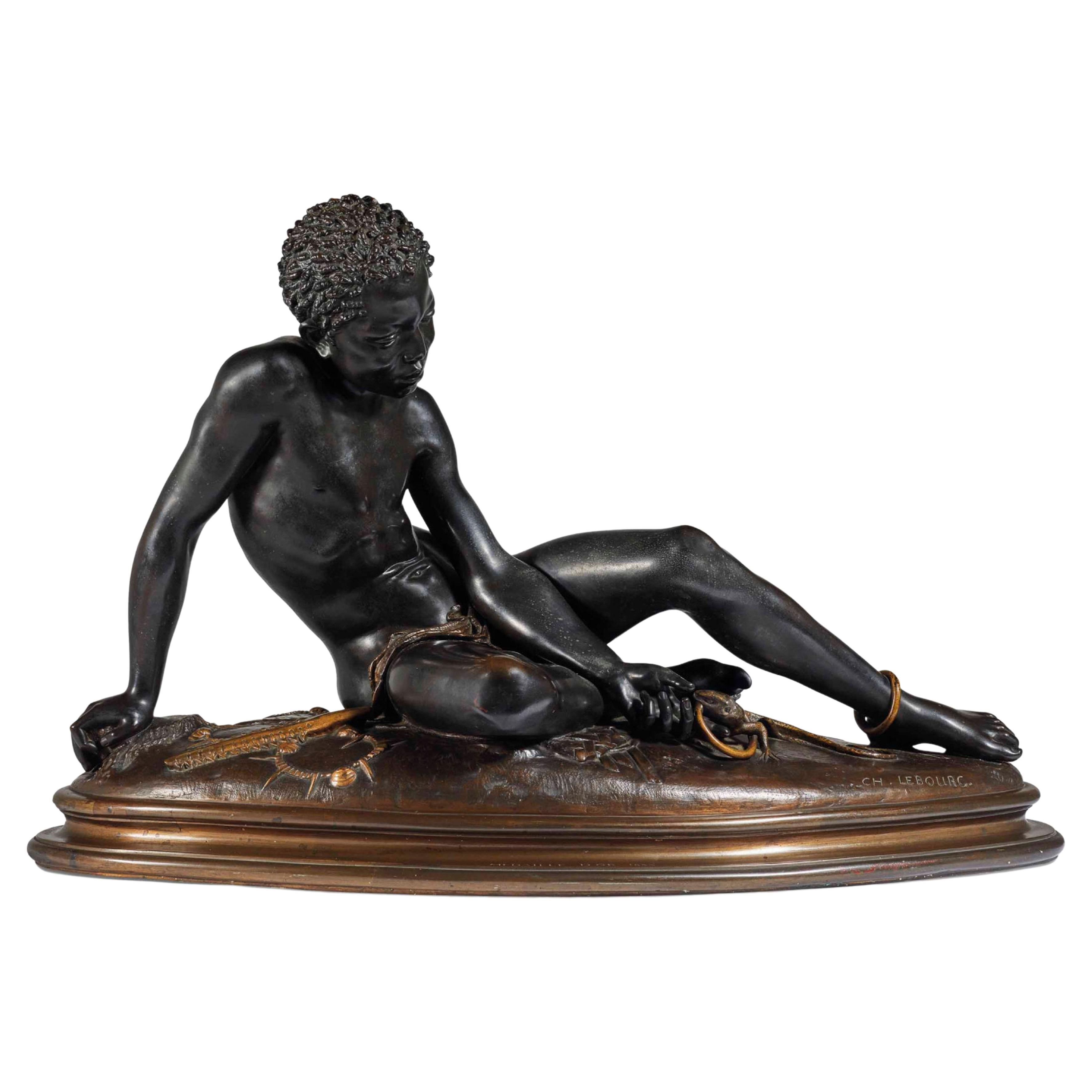 Orientalische Bronzeskulptur von Charles Auguste Lebourg