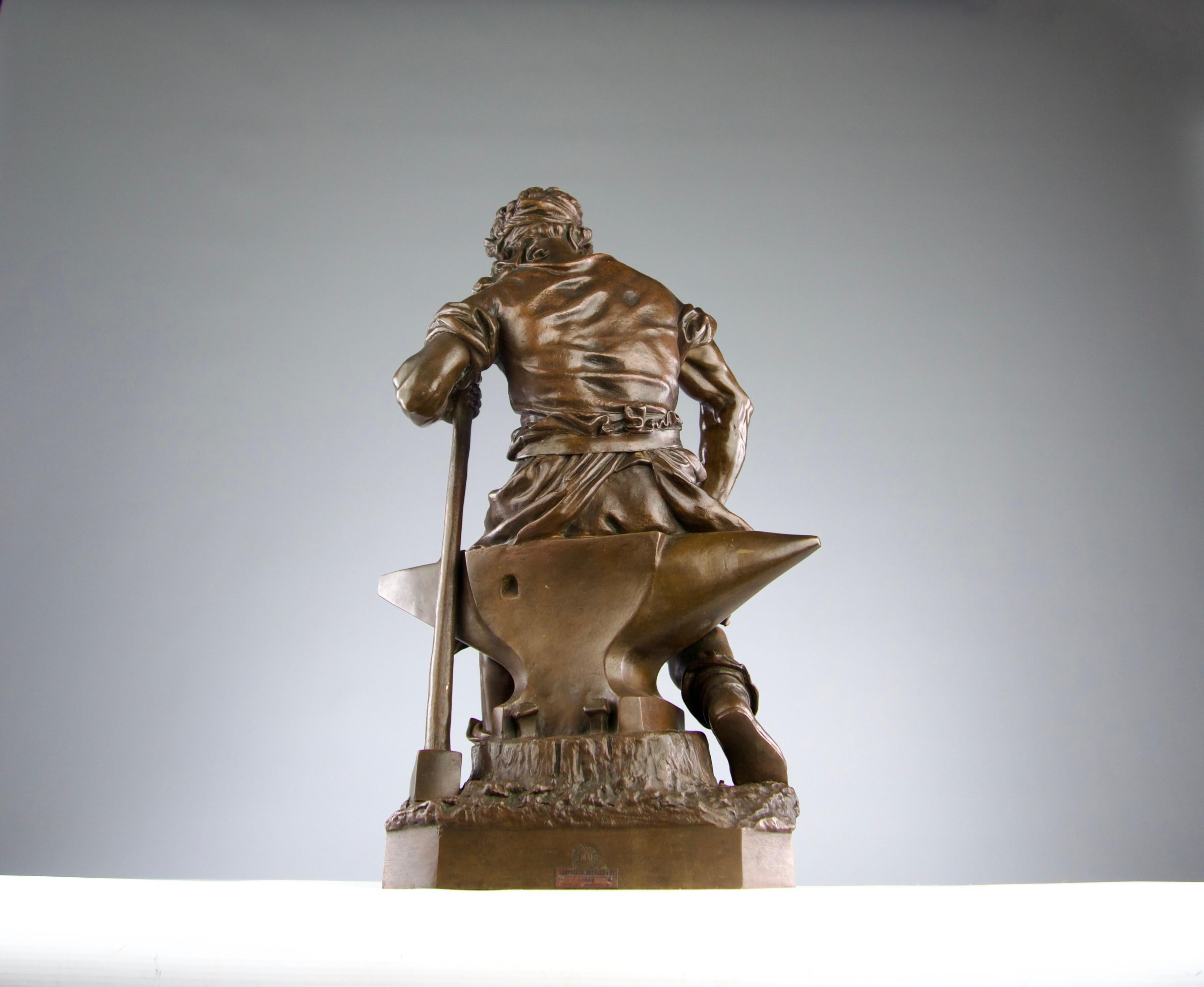Charles Auguste Lebourg, Bronzeskulptur „Das Werk“, Frankreich 19. Jahrhundert im Zustand „Gut“ im Angebot in PARIS, FR