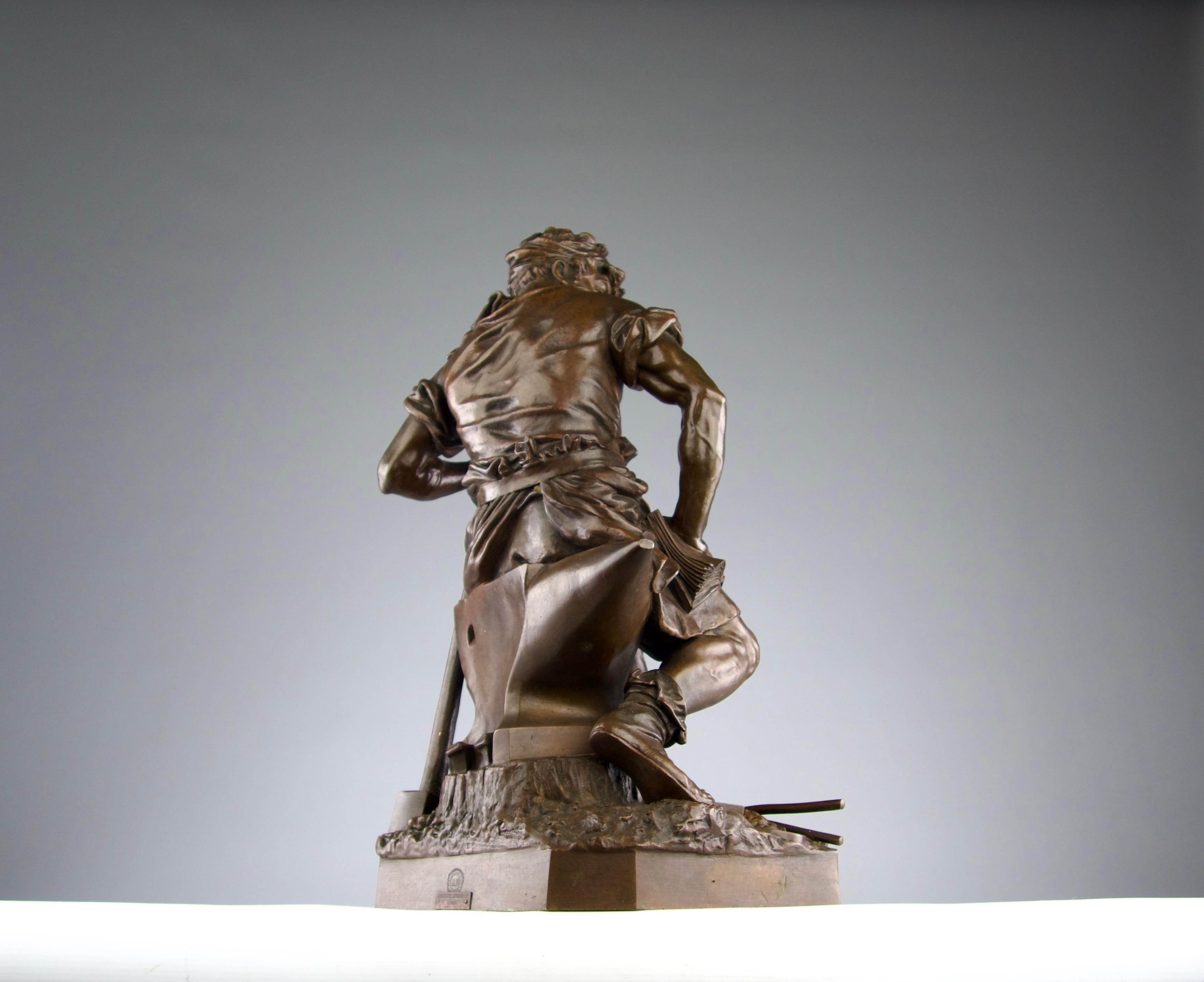 Charles Auguste Lebourg, Bronzeskulptur „Das Werk“, Frankreich 19. Jahrhundert im Angebot 2