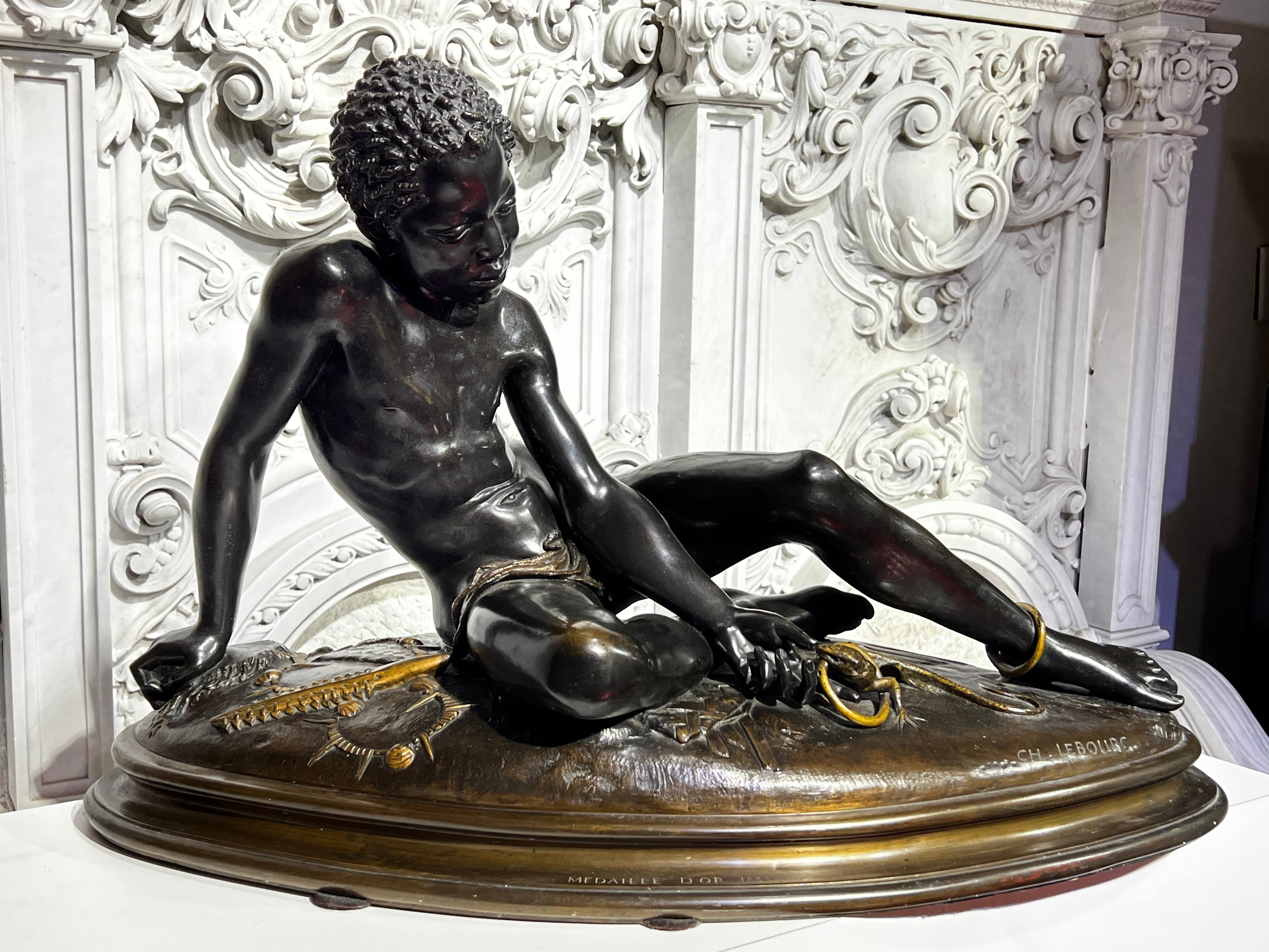 Charles Auguste Lebourg Orientalist Bronze Sculpture For Sale 7