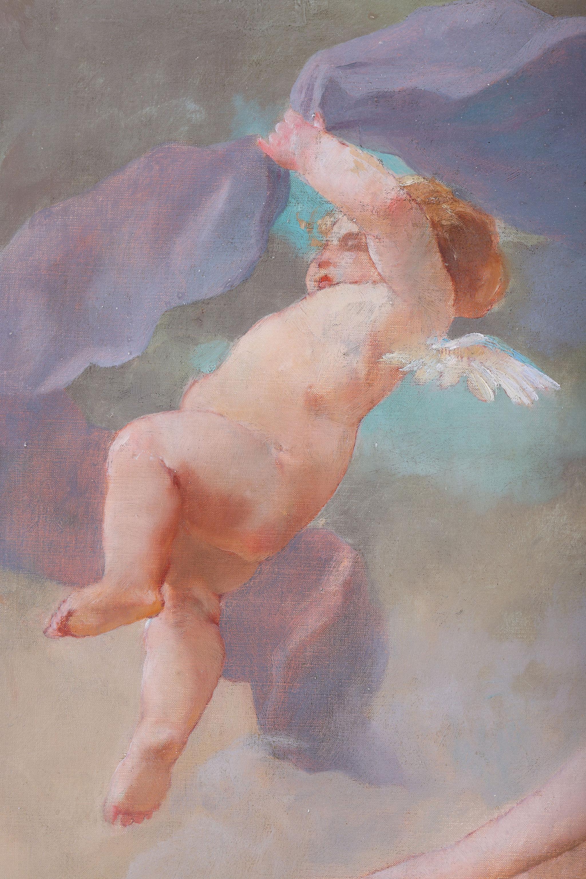 Cherubs in the Clouds - Victorian Painting by Charles Augustus Henry Lutyens