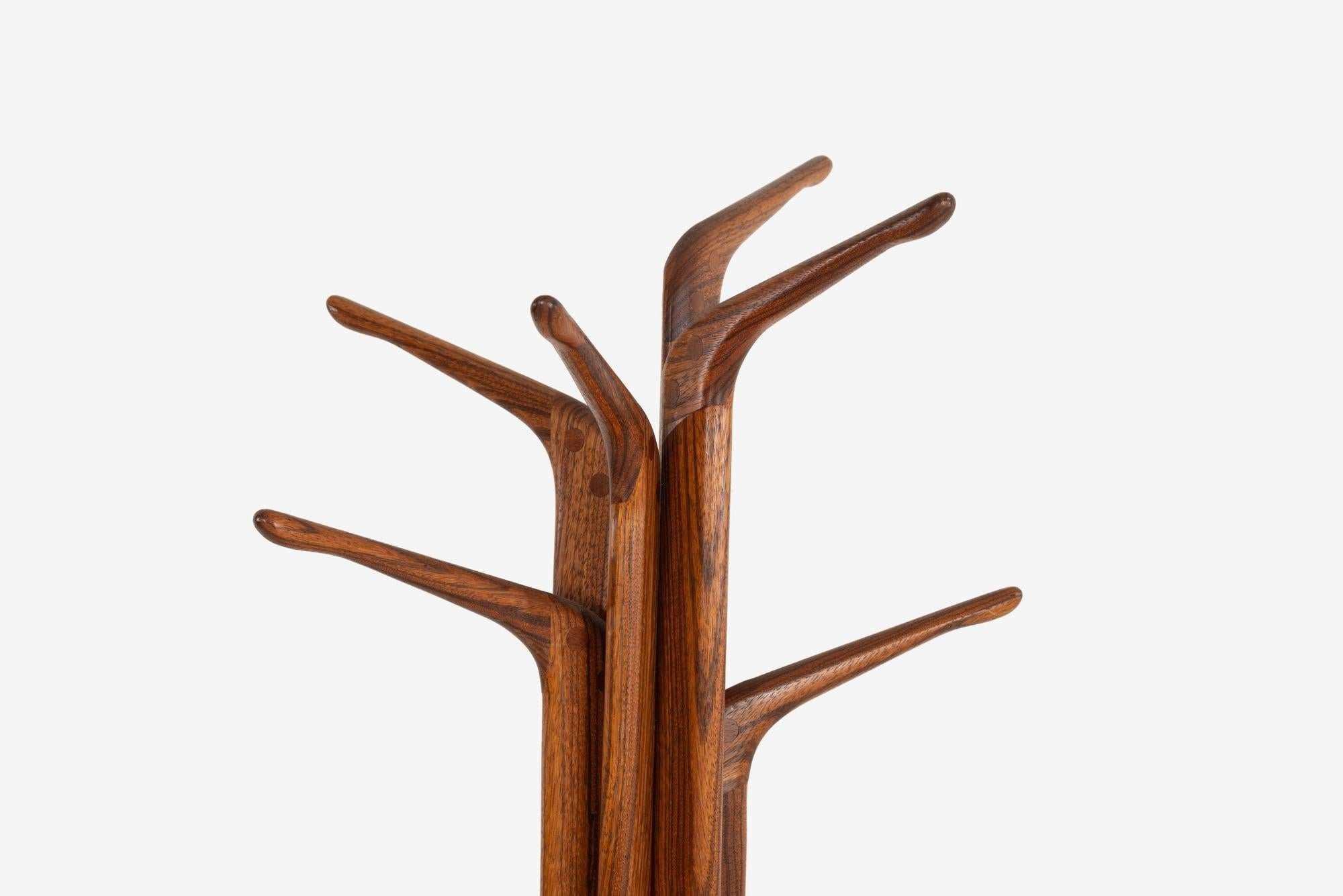 American Craftsman Charles B. Cobb Coat Stand, 1978 Medium Walnut For Sale