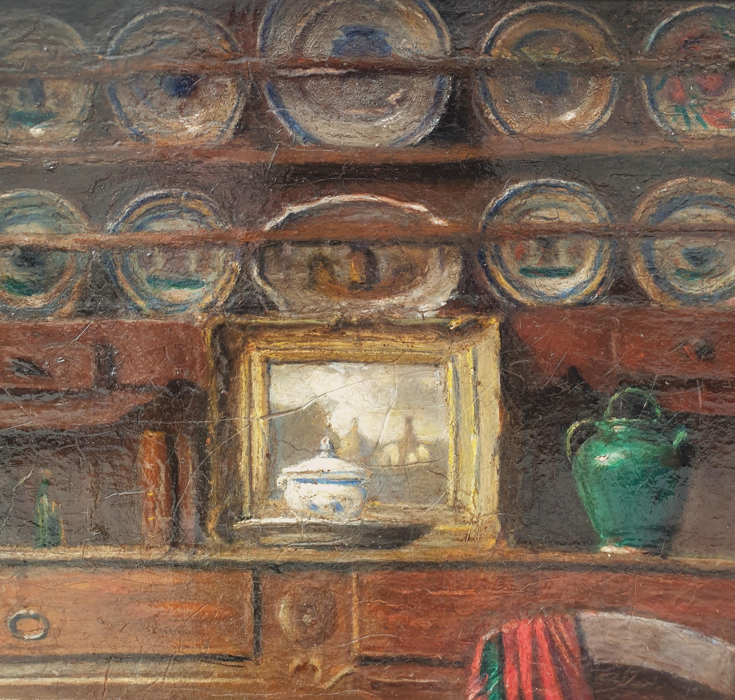 BALAY interior trompe l'oeil modern art french Art deco 20th - Art Deco Painting by Charles BALAY