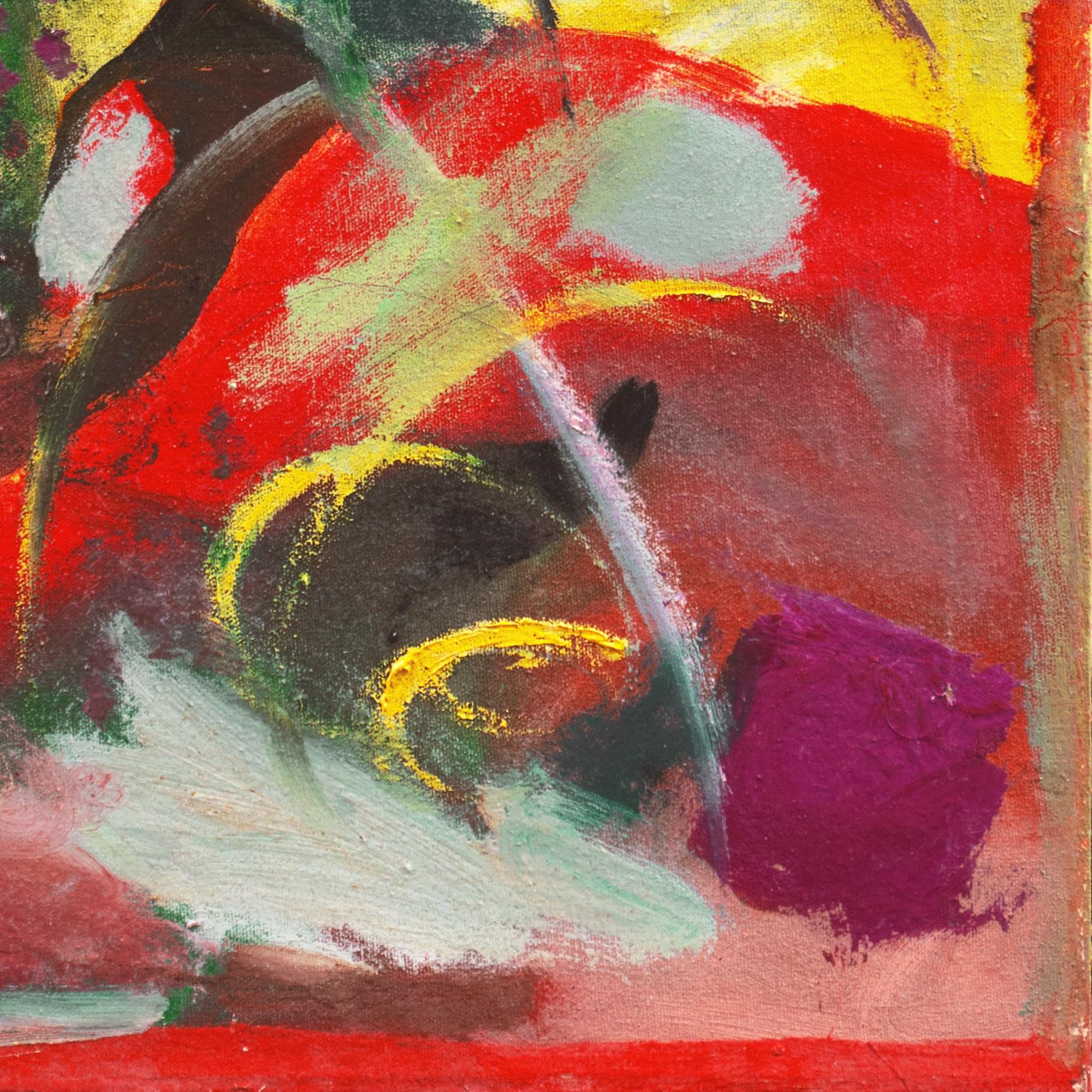 'Abstract, Citron & Scarlet', American Abstraction, Pittsburgh, Freeman Center - Painting by Charles Barr