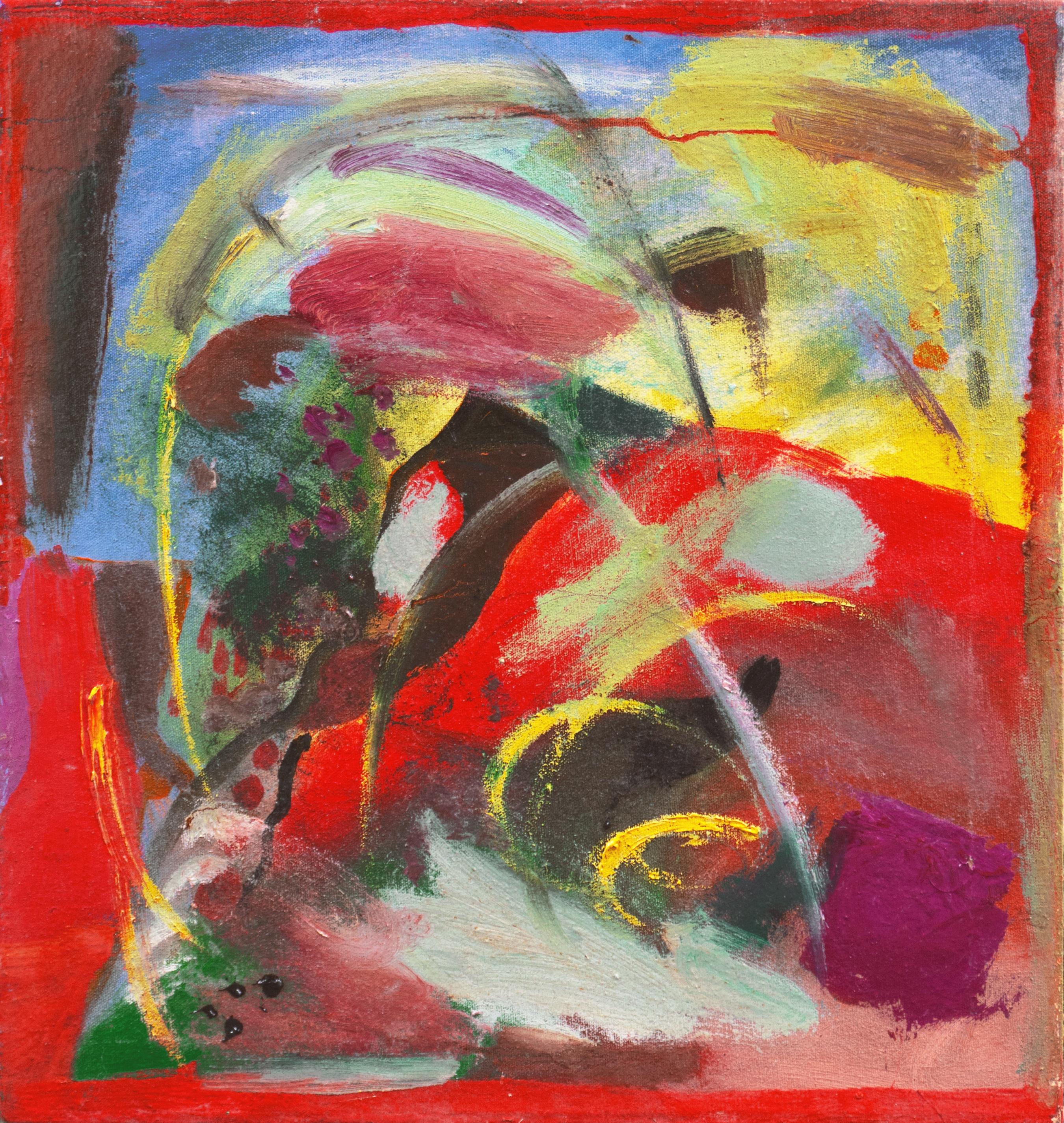 Charles Barr Abstract Painting - 'Abstract, Citron & Scarlet', American Abstraction, Pittsburgh, Freeman Center