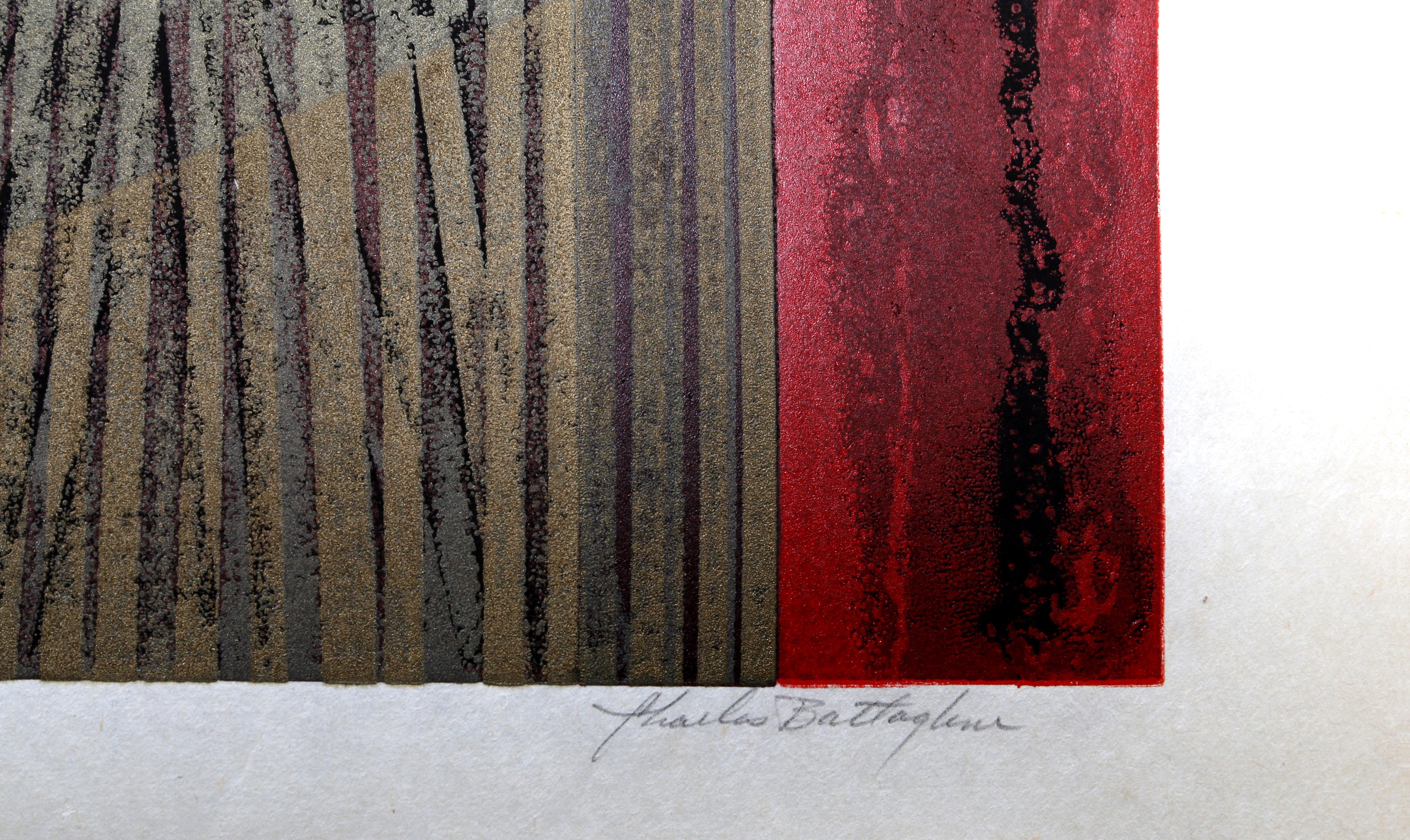 Wall, Woodcut print by Charles Battaglini For Sale 2
