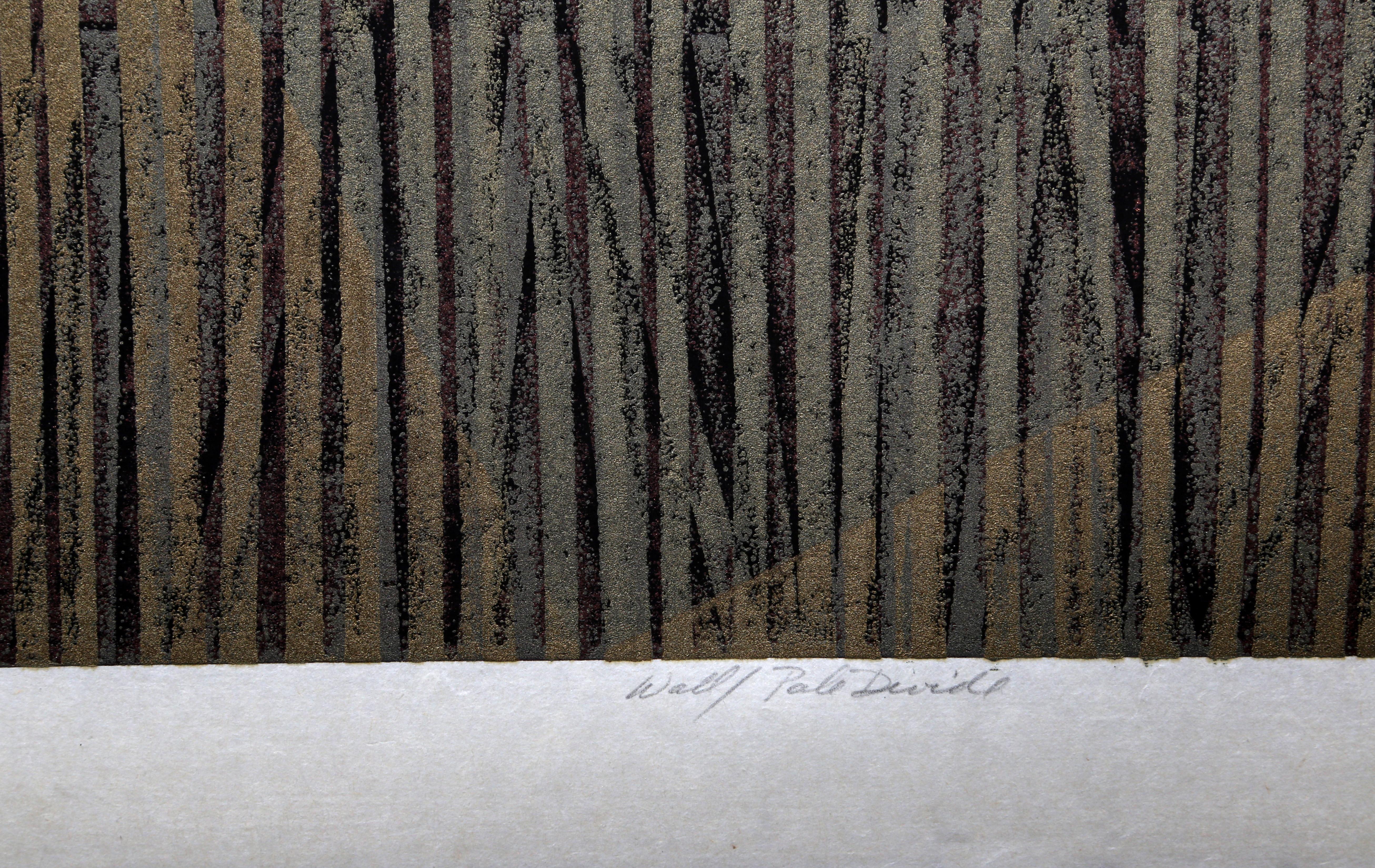 Wall, Woodcut print by Charles Battaglini For Sale 3