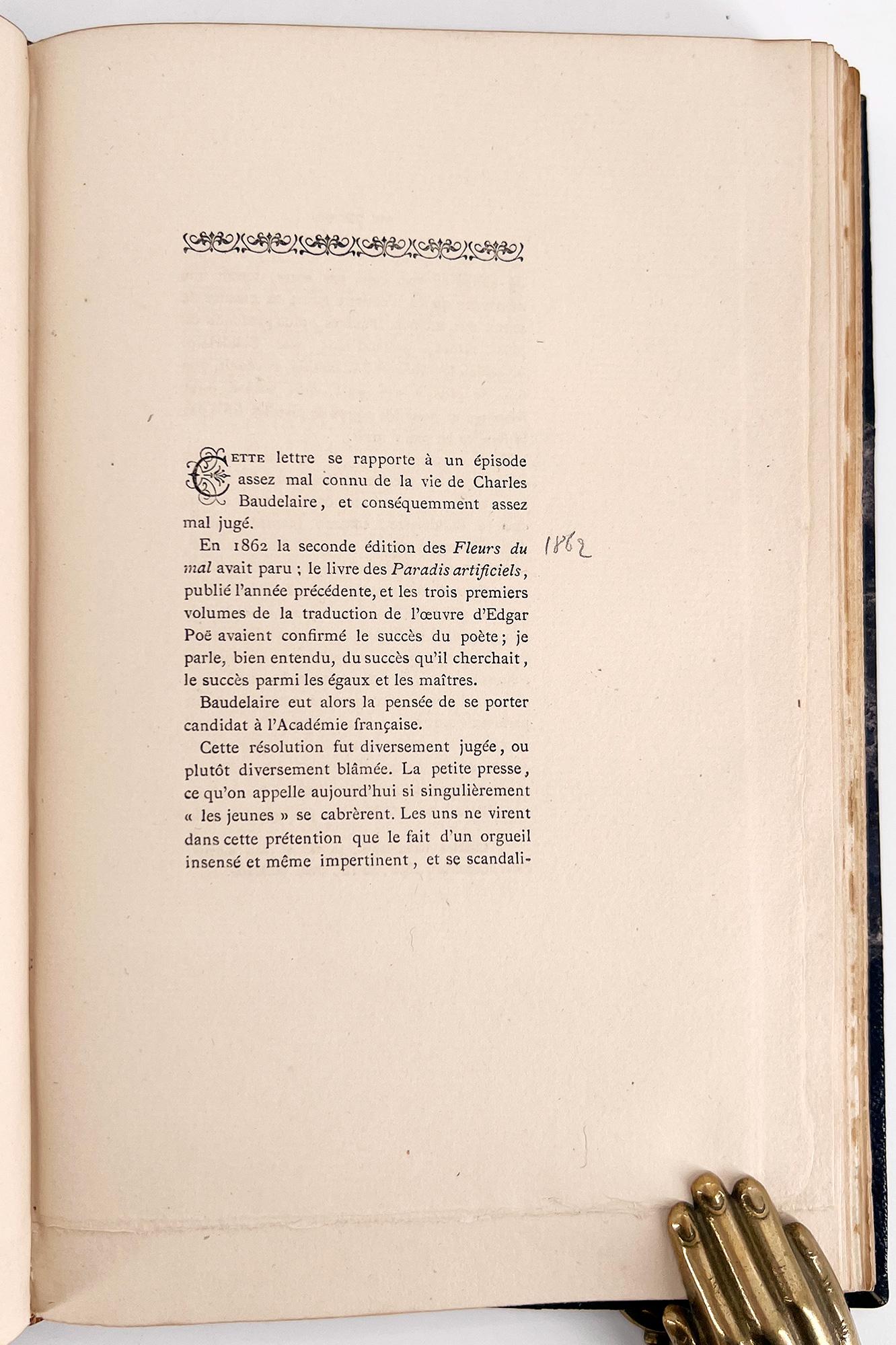 Charles Baudelaire: Souvenirs, Correspondances, Bibliographie, pièces inédites For Sale 4