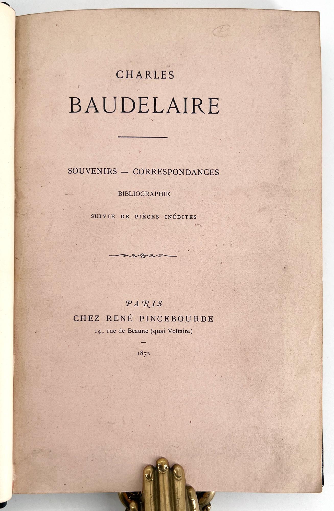 Charles Baudelaire: Souvenirs, Correspondances, Bibliographie, pièces inédites For Sale 9
