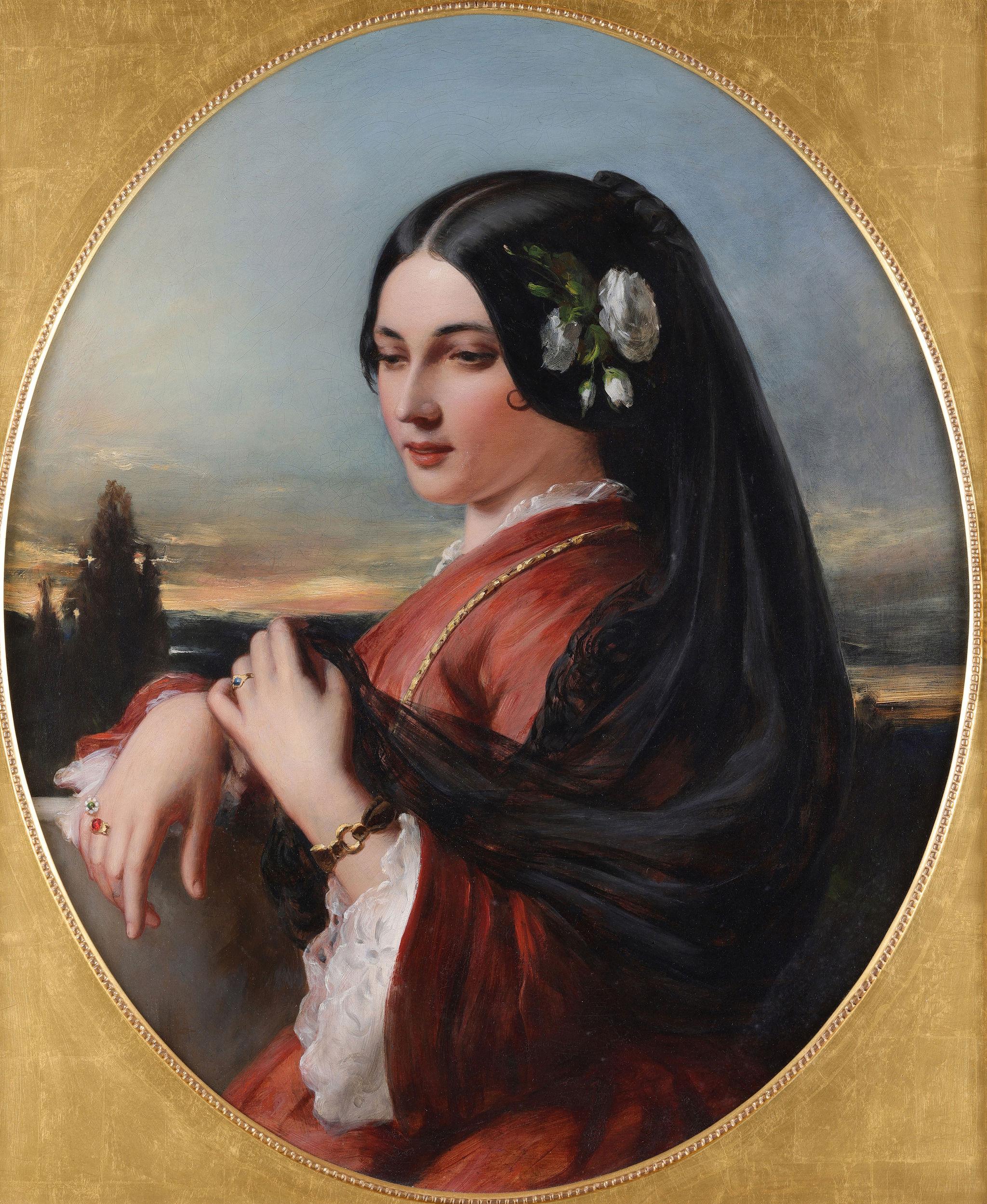 A Spanish Lady - Painting by Charles Baxter