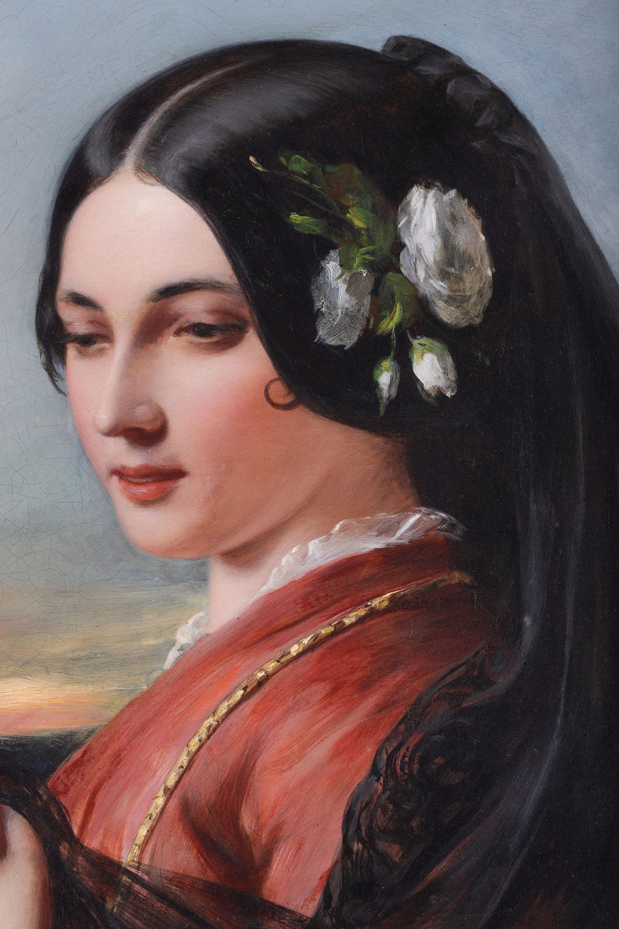 Une dame espagnole - Victorien Painting par Charles Baxter
