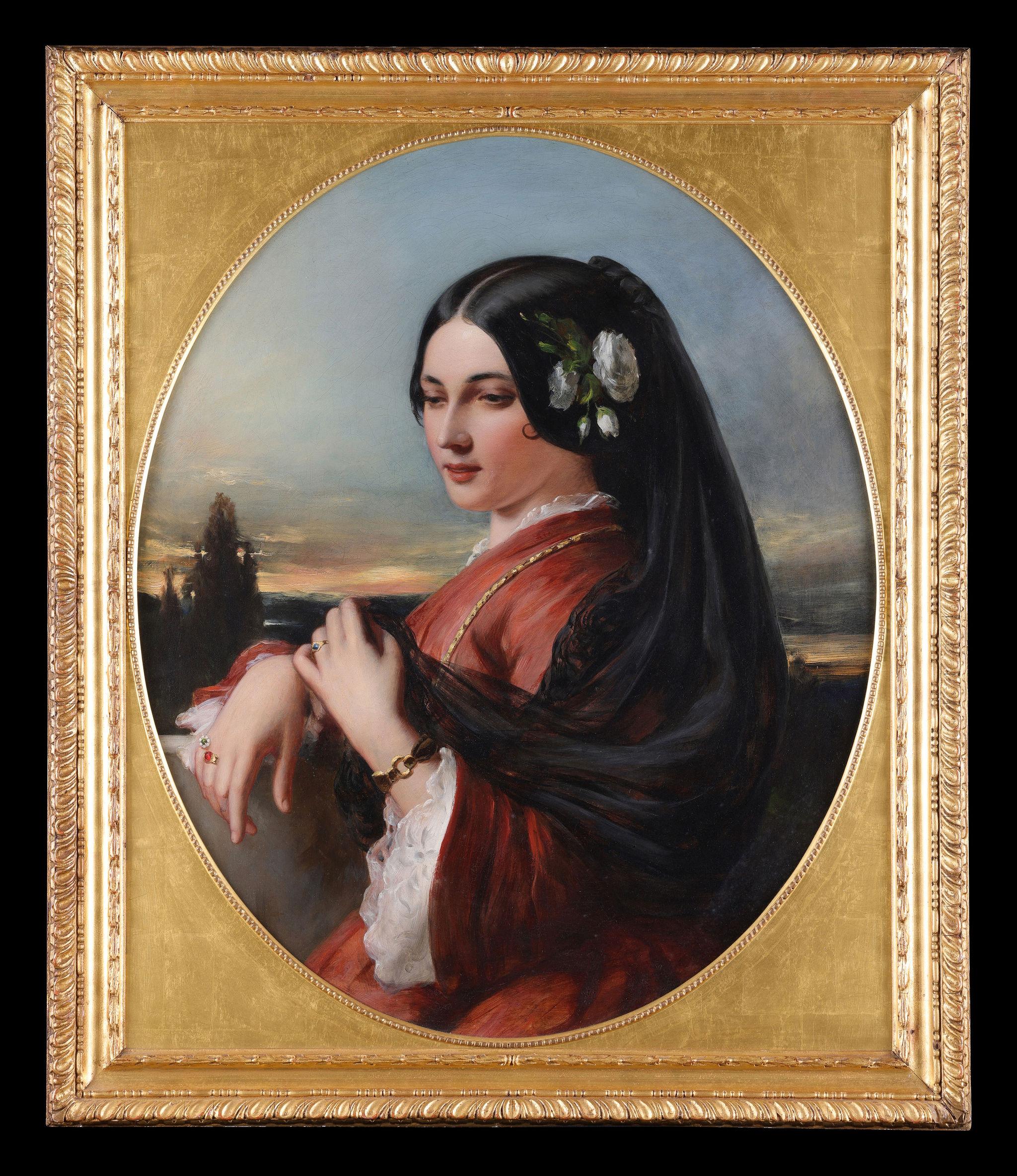 Charles Baxter Portrait Painting - A Spanish Lady