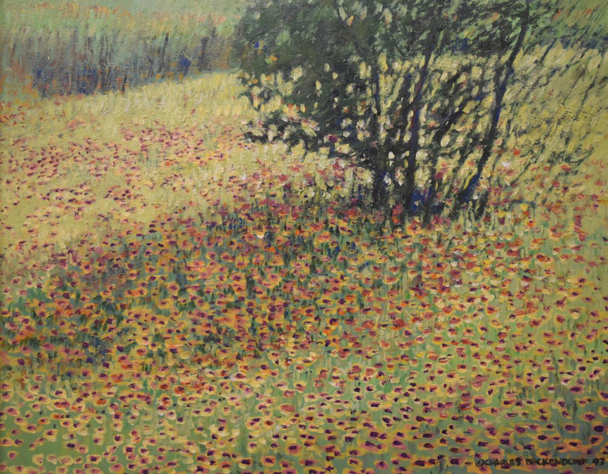 Charles Beckendorf
(1930 - 1996)
Artistics Fredericksburg
Taille de l
image : 12 x 14
Taille du cadre : 17 x 20
Médium : Huile   Signé et daté en bas à droite
1993
"Lazy Susans" Fleurs sauvages du Texas Charles Beckendorf   (1930 - 1996)  
Bien