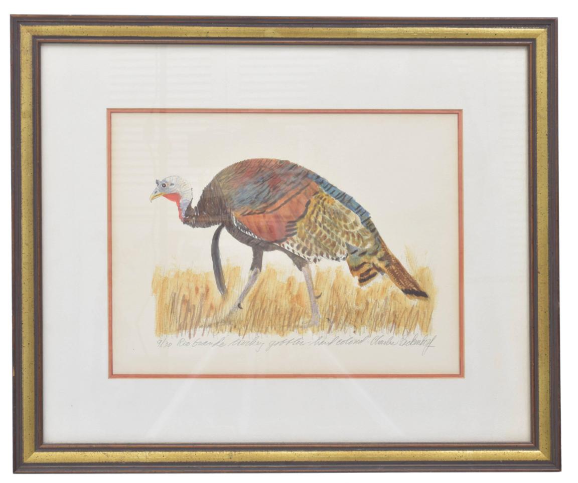 Charles Beckendorf Animal Painting - Rio Grande Turkey Gobbler, Signed Watercolor