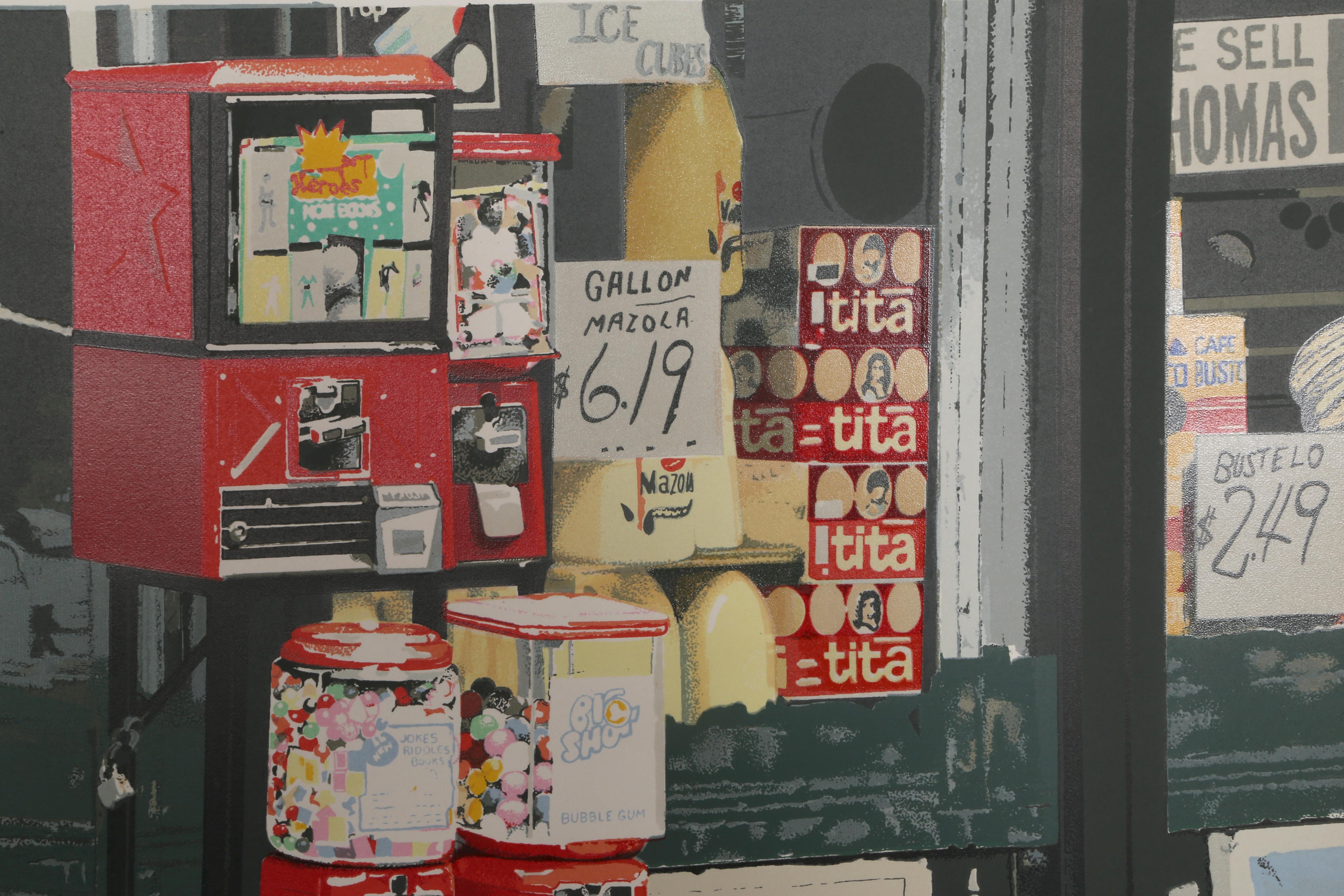 Artist: Charles Bell, American (1935 - 1995)
Title: Little Italy
Year: 1981
Medium: Silkscreen on White Somerset Satin, signed and numbered in pencil
Edition:  250, 30 AP
Image Size: 18 x 26 inches
Size: 22 in. x 30 in. (55.88 cm x 76.2 cm)