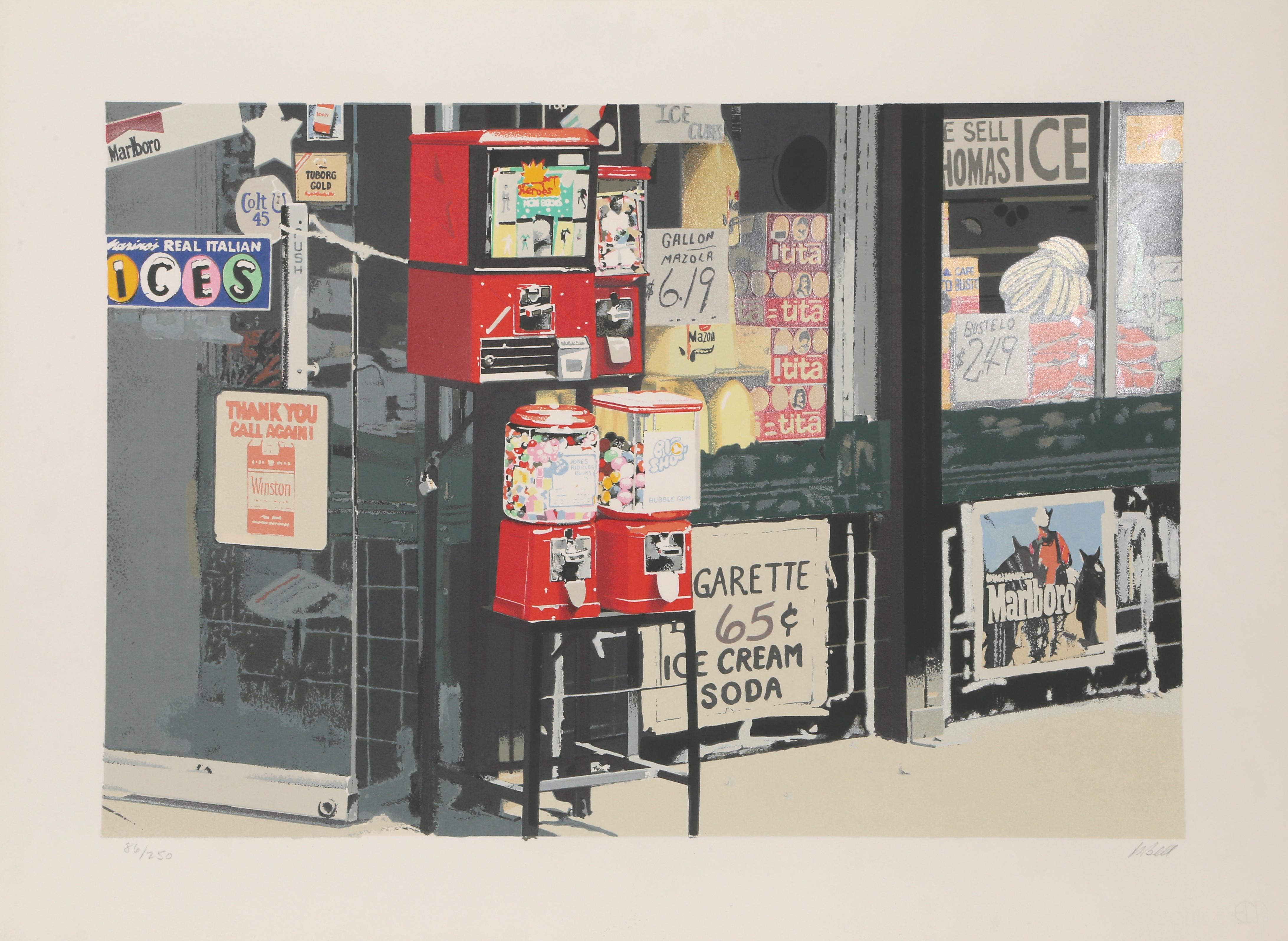 Little Italy, Gumball Machine - Photorealist Screenprint by Charles Bell