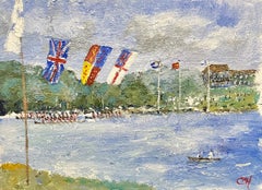 20. Jahrhundert Modern British , Henley Regatta, Ruderszene auf der Themse UK