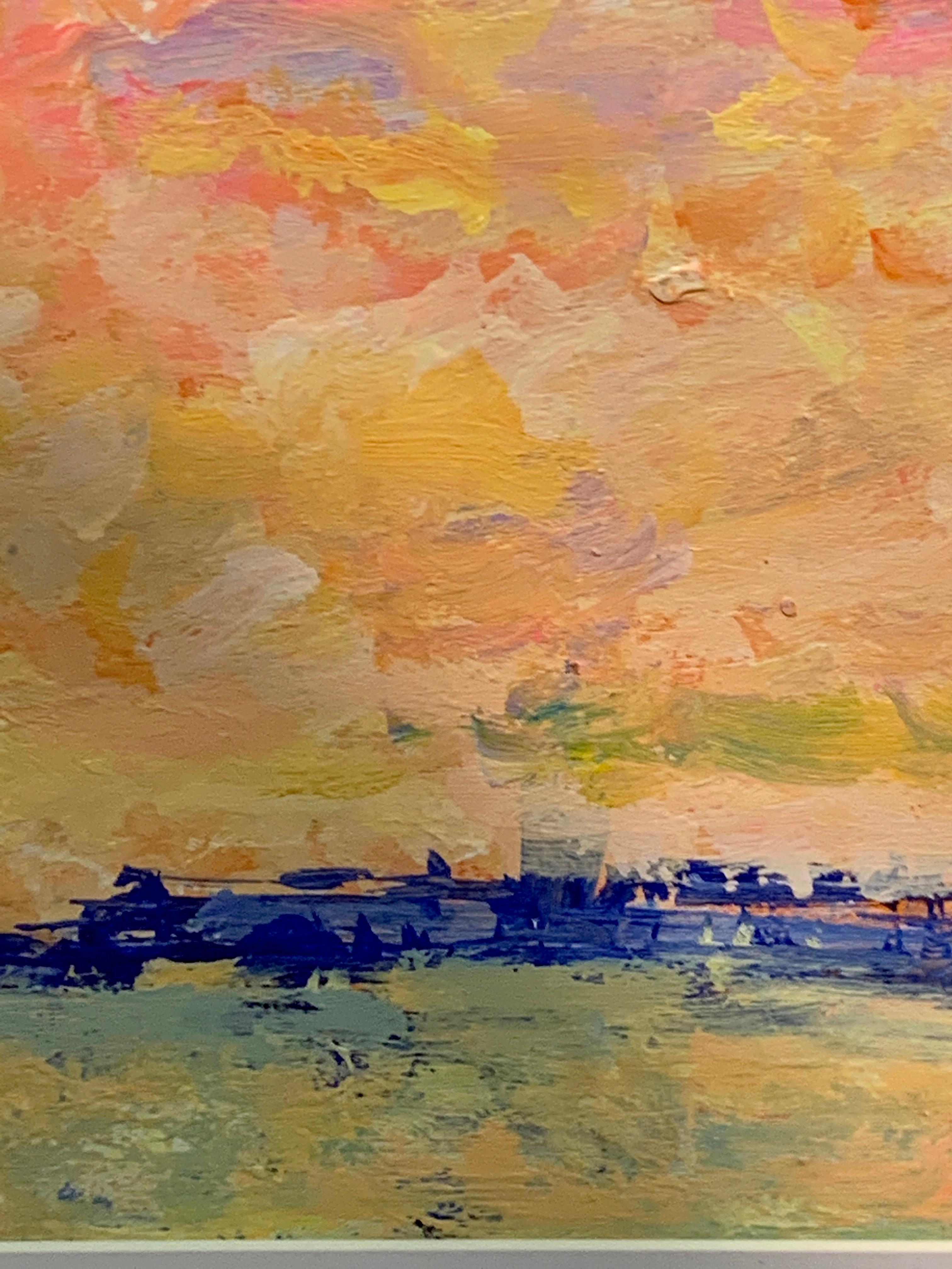 Une vue étonnante de Venise depuis une lagune, avec le soleil couchant.

Charles Bertie Hall est un peintre anglais et américain. Il peint dans un style impressionniste libre, très inspiré par le travail d'Edward Seago, d'Albert Goodwin et des