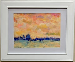 Americano / English Impressionist  Vista de Venecia al atardecer