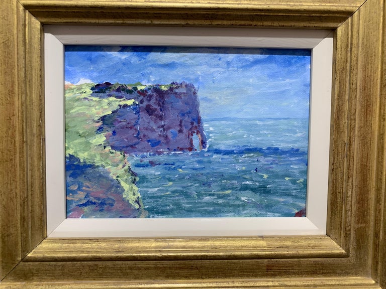 American Impressionist Coastal landscape with cliffs by the sea. - Painting by Charles Bertie Hall